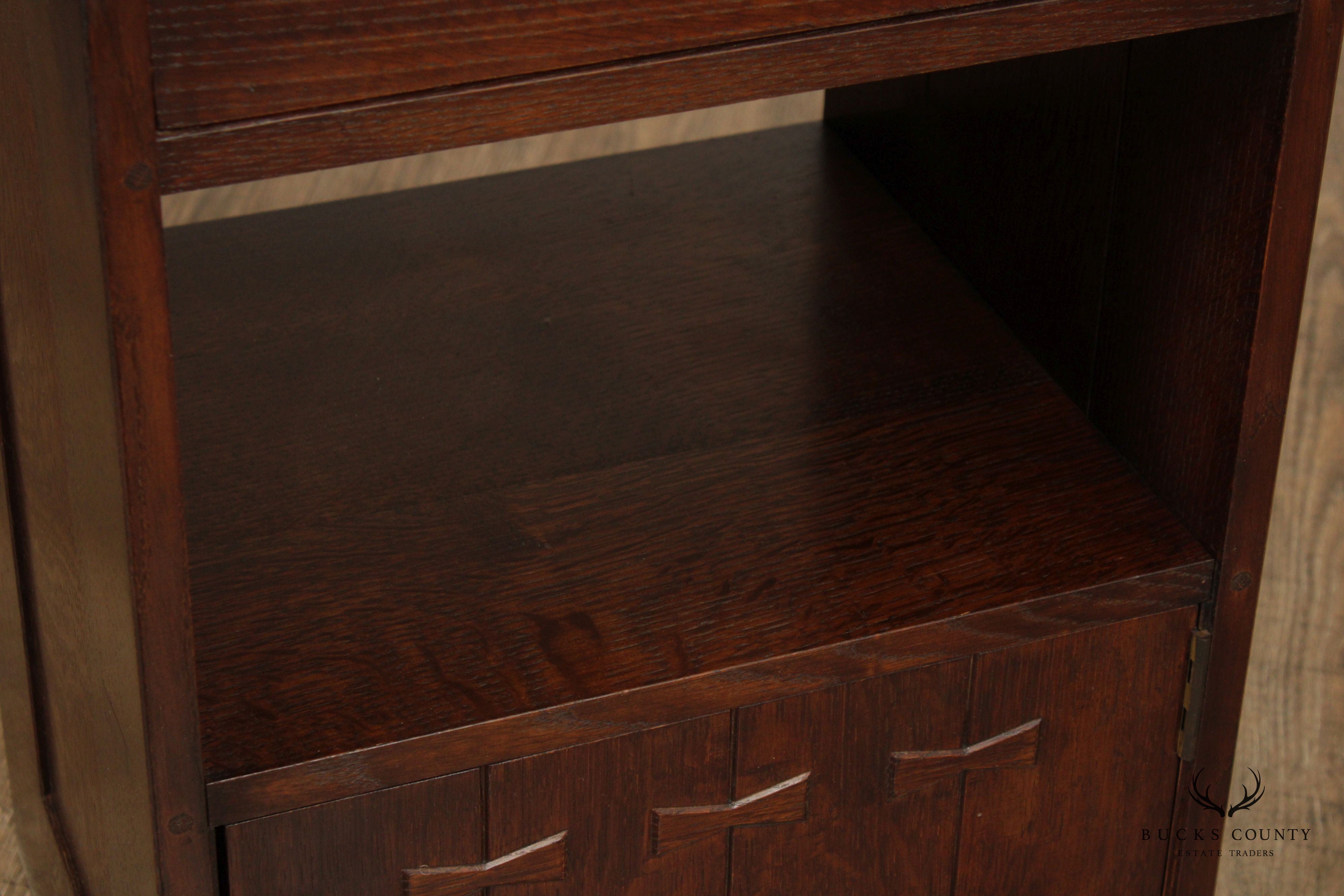 Mission Style Custom Quality Oak Nightstand Cabinet