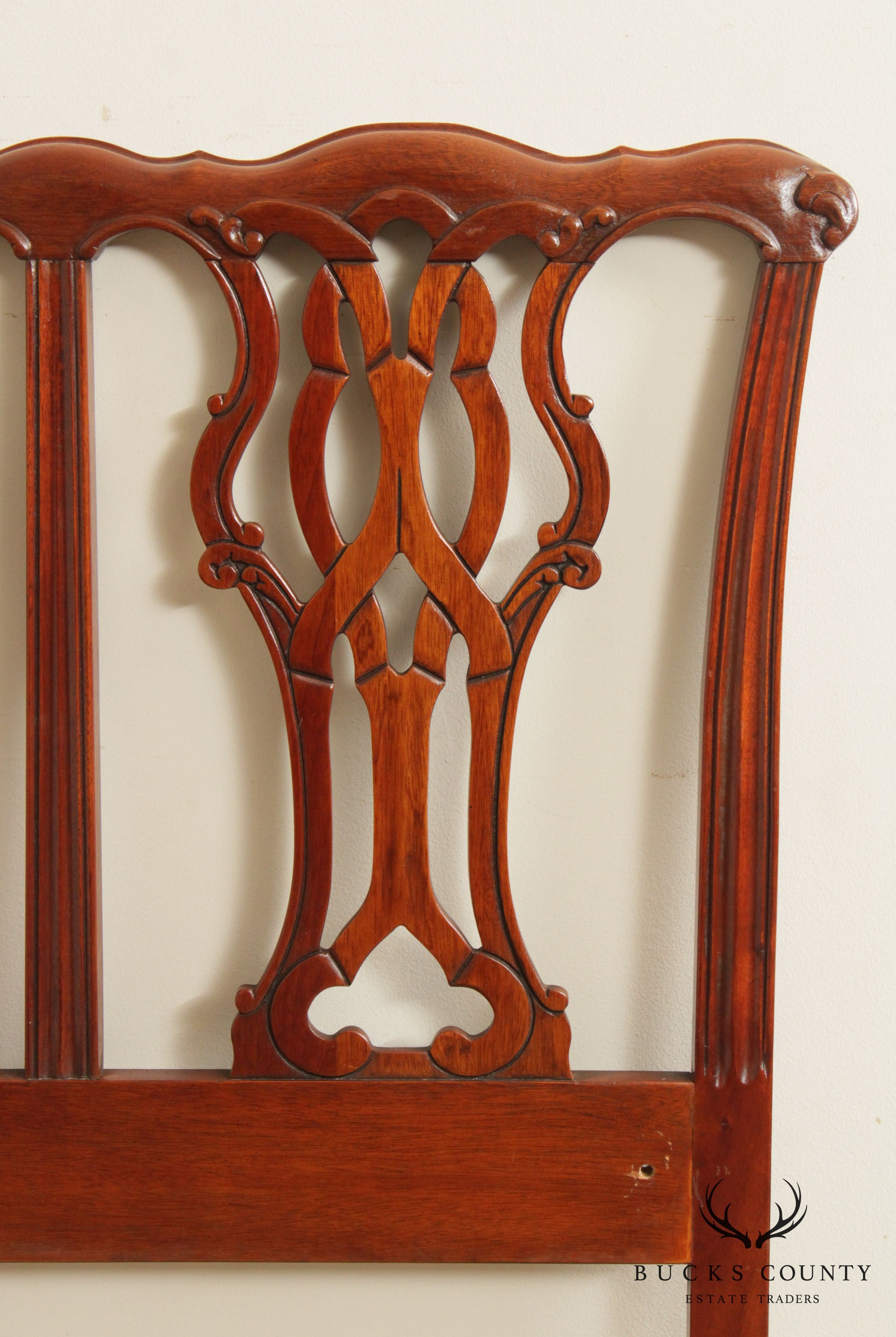 Chippendale Style Carved Mahogany Headboard