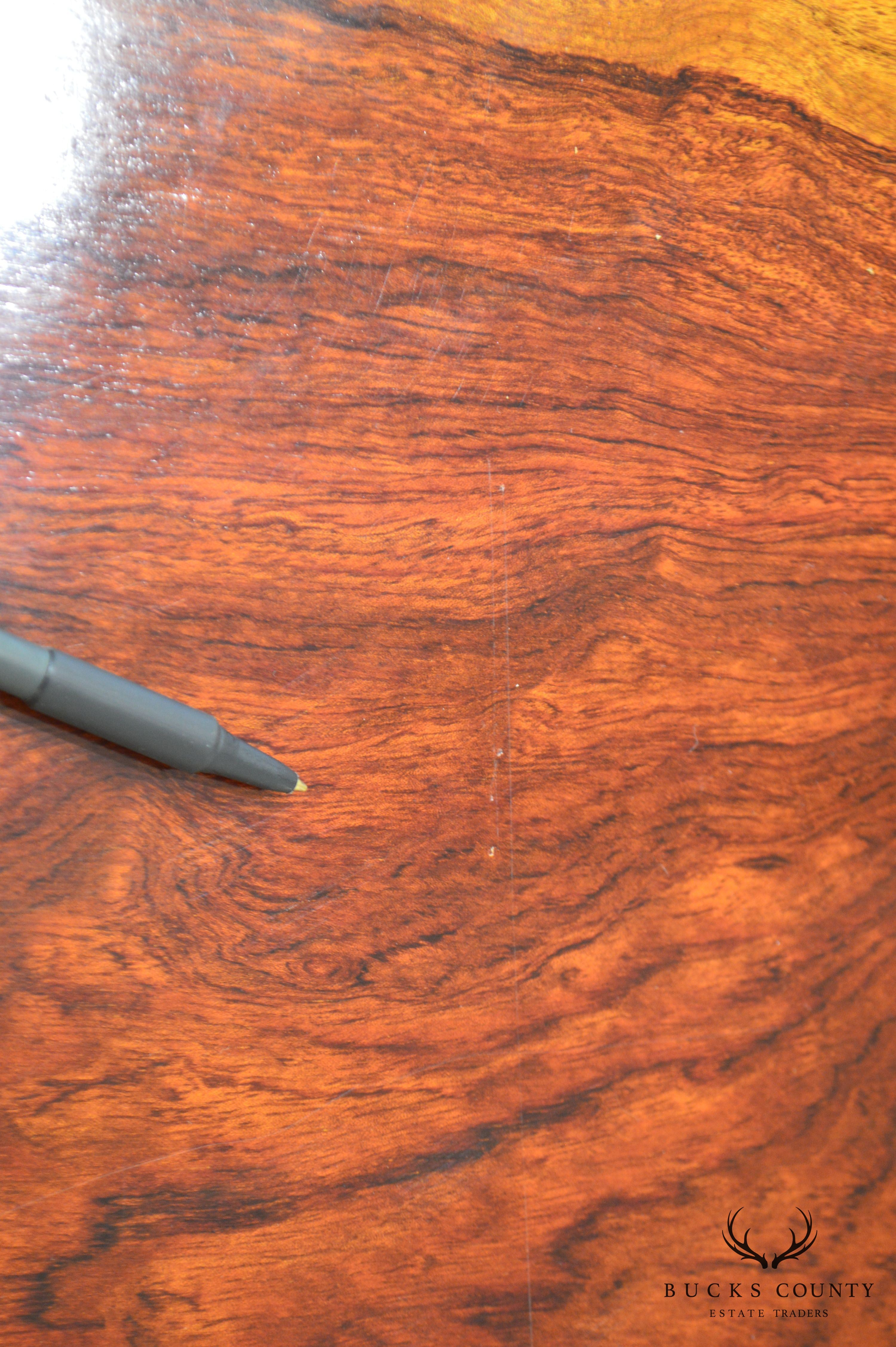 Exotic Rosewood top Studio Crafted Table with Bowtie and Cross