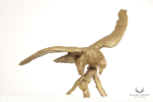 Vintage Large Brass Eagle Sculpture