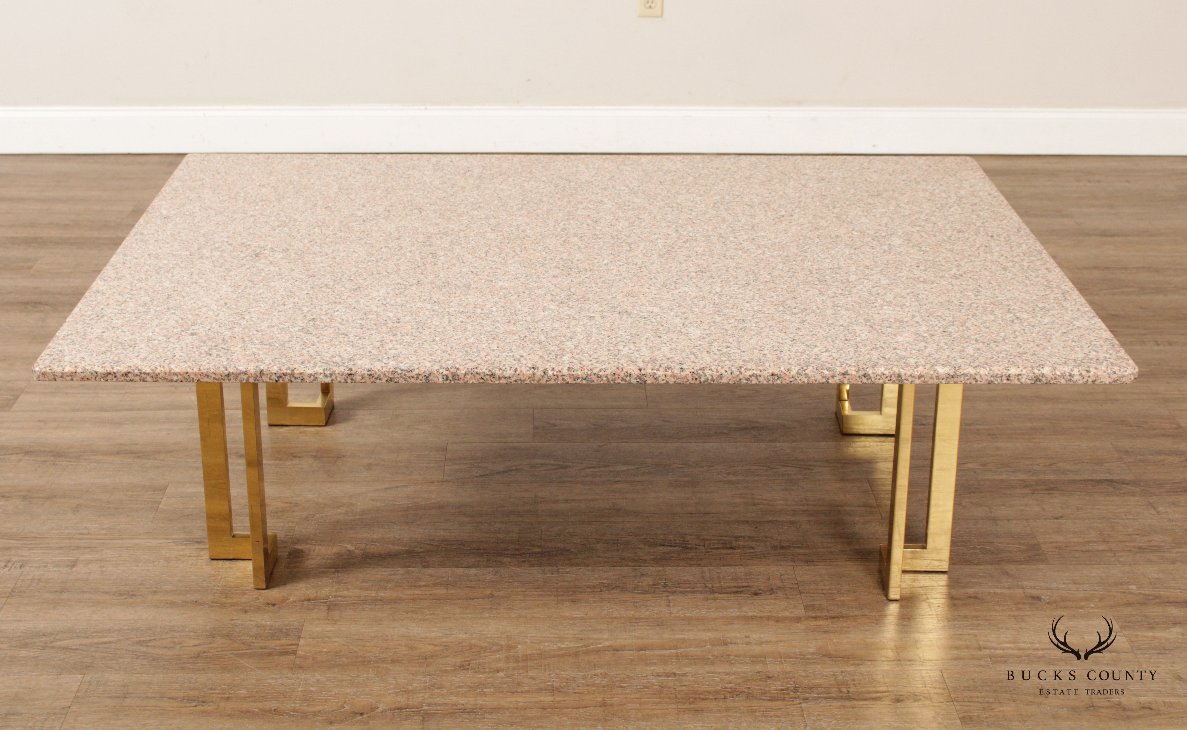 Modern Vintage Brass & Granite Coffee Table