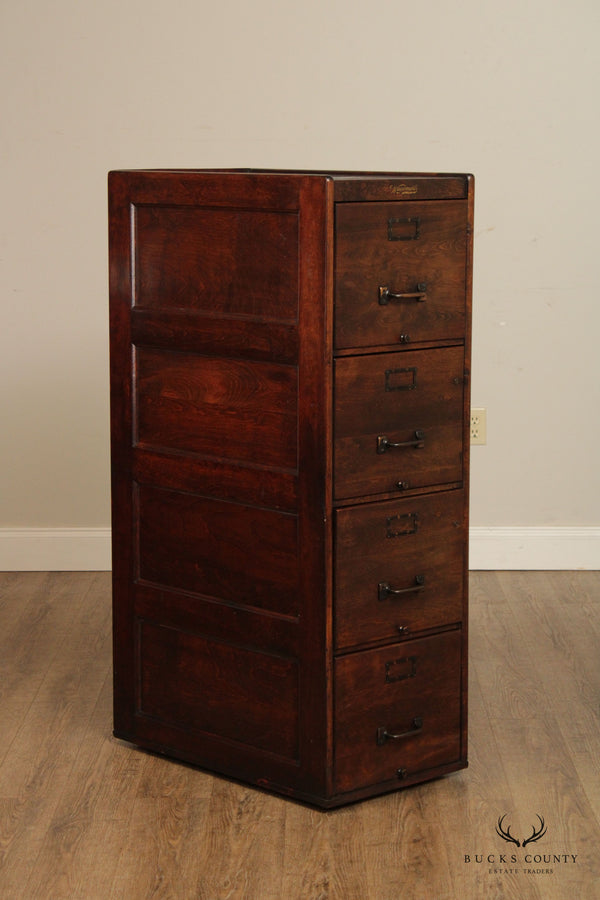Wagemaker Antique Oak Four-Drawer File Cabinet