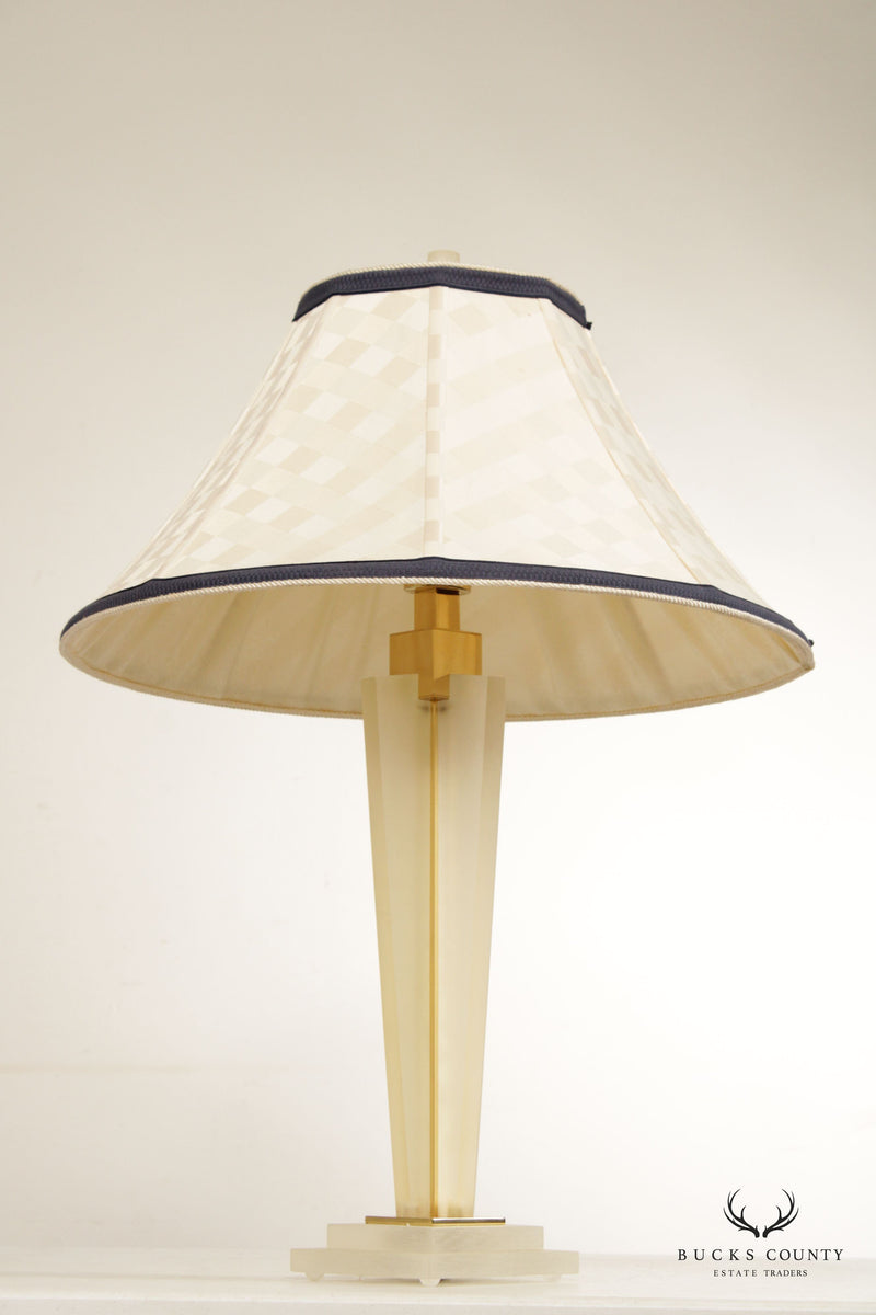 Frederick Cooper Art Deco Style Lucite Brass Table Lamp