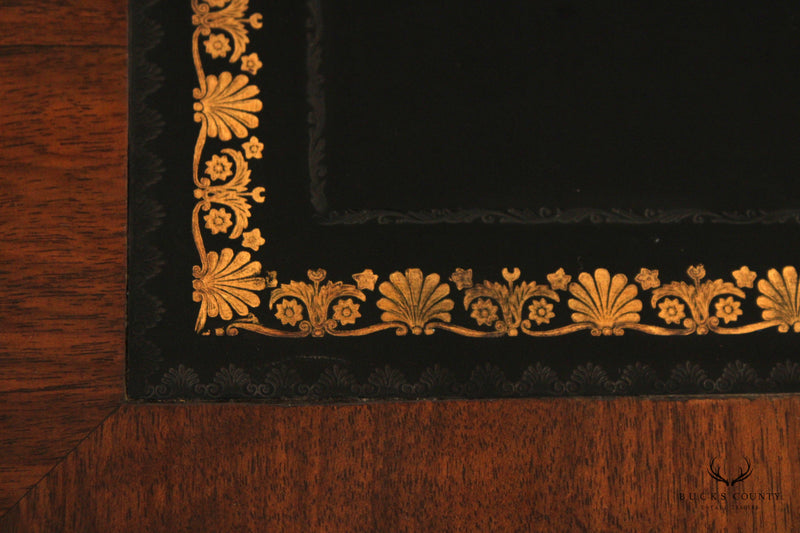 Georgian Style Antique Mahogany Leather Top Partners Desk