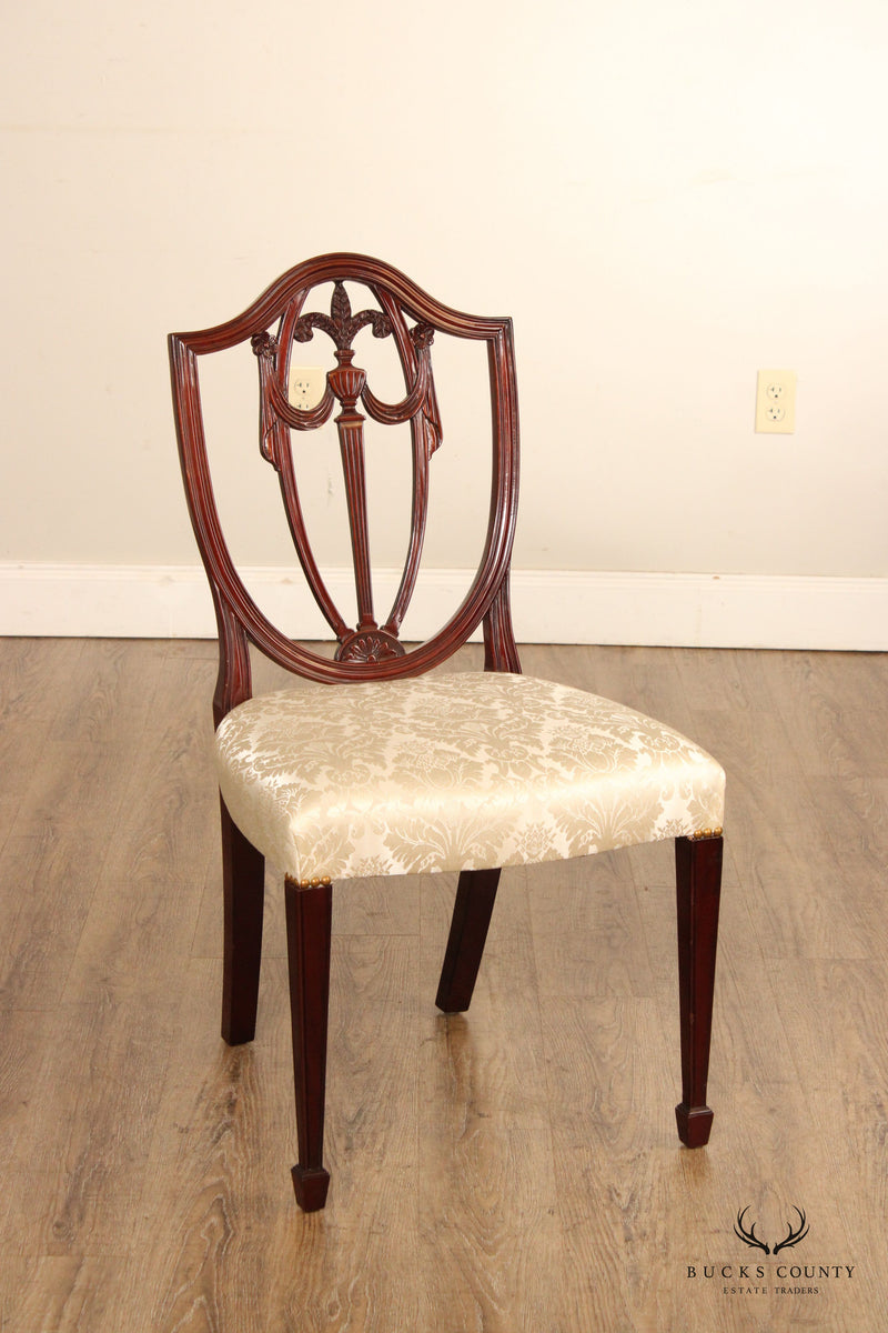 Kindel Hepplewhite Style Mahogany Shield Back Dining Side Chair