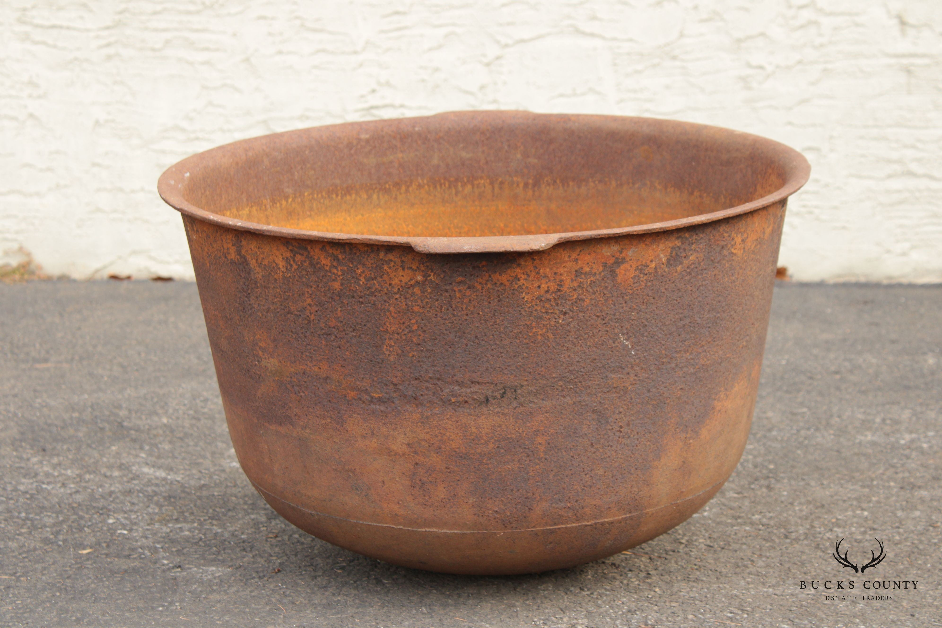 Antique Rustic Large Cast Iron Cauldron