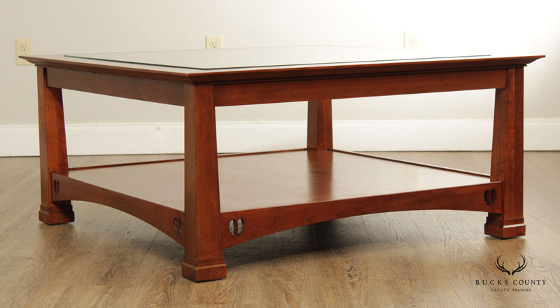 Stickley Arts & Crafts Style Cherry Square Cocktail Table