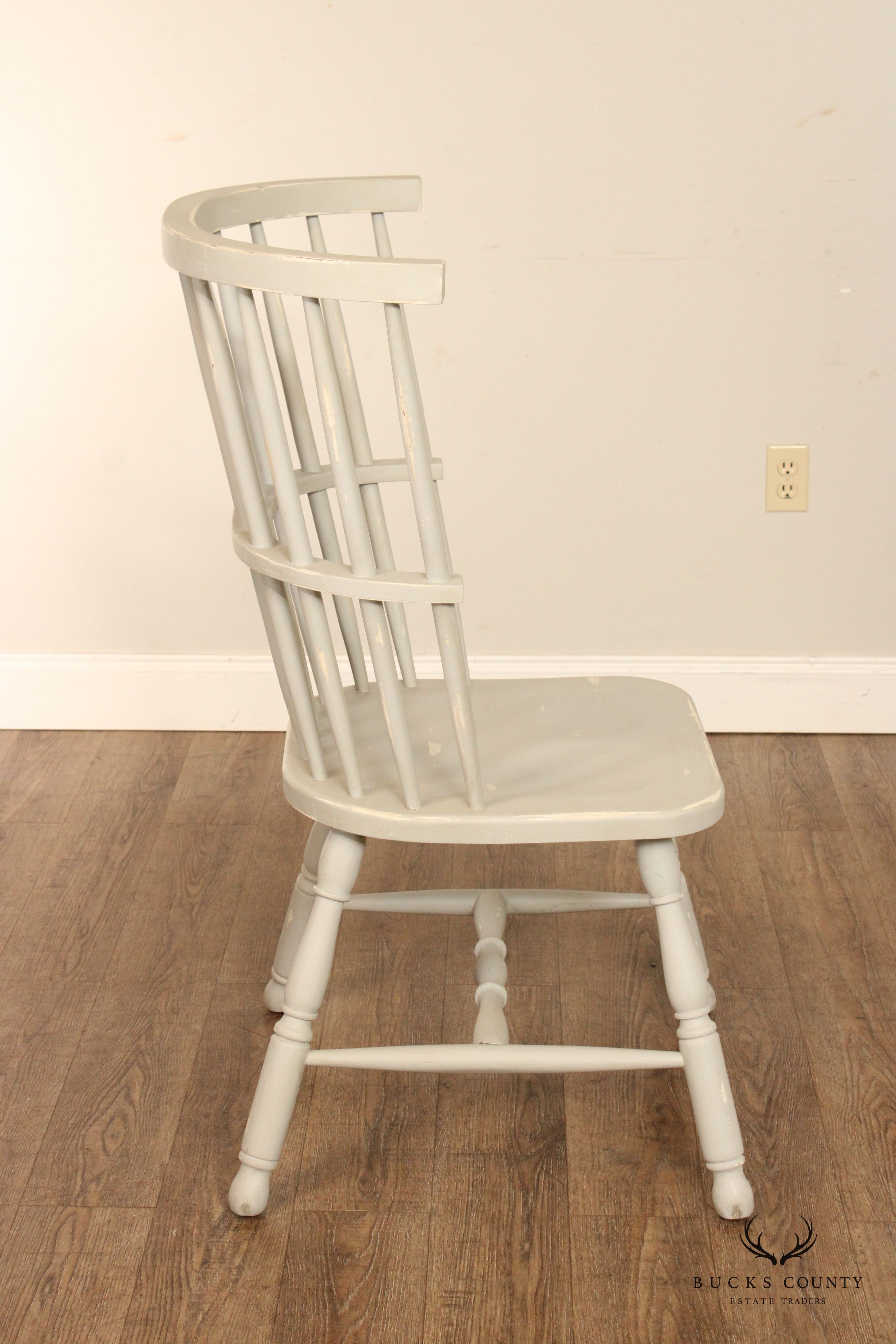 Distress Painted Set Of Four Windsor Dining Chairs