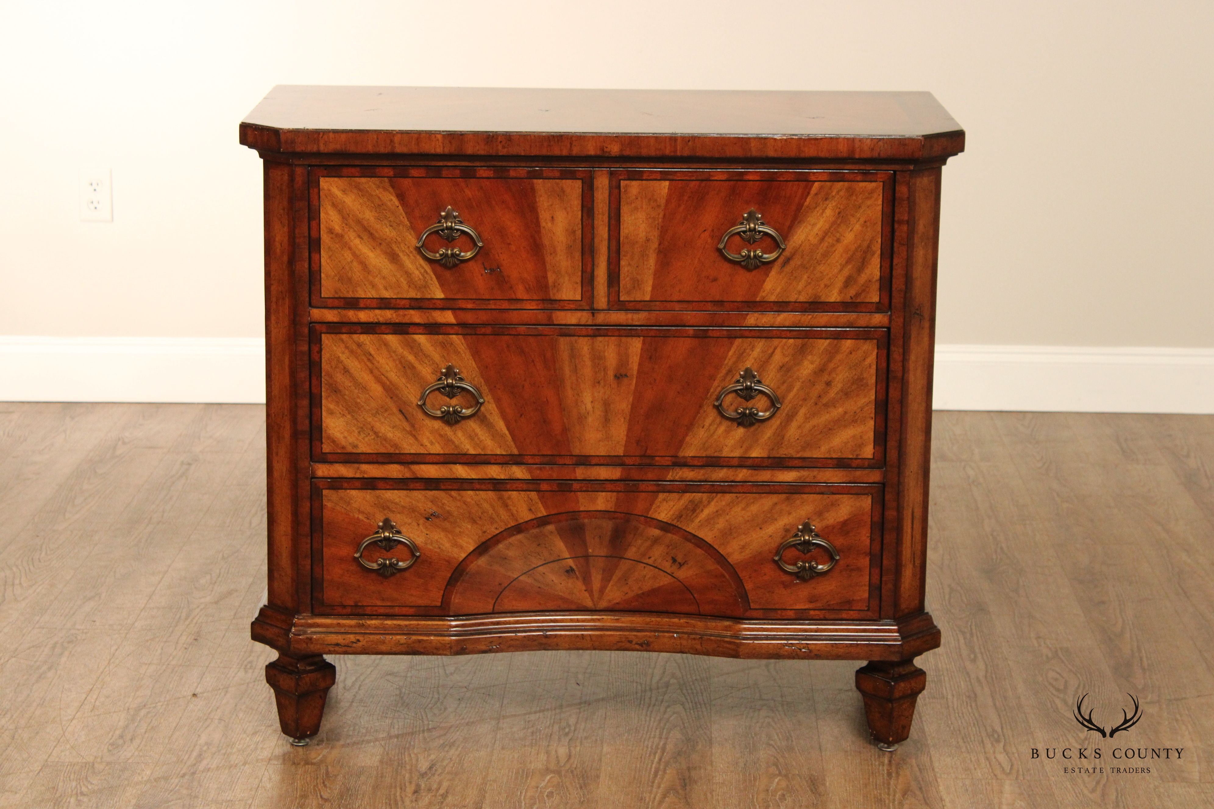 Artistica Pair of Parquetry Sunburst Chests of Drawers