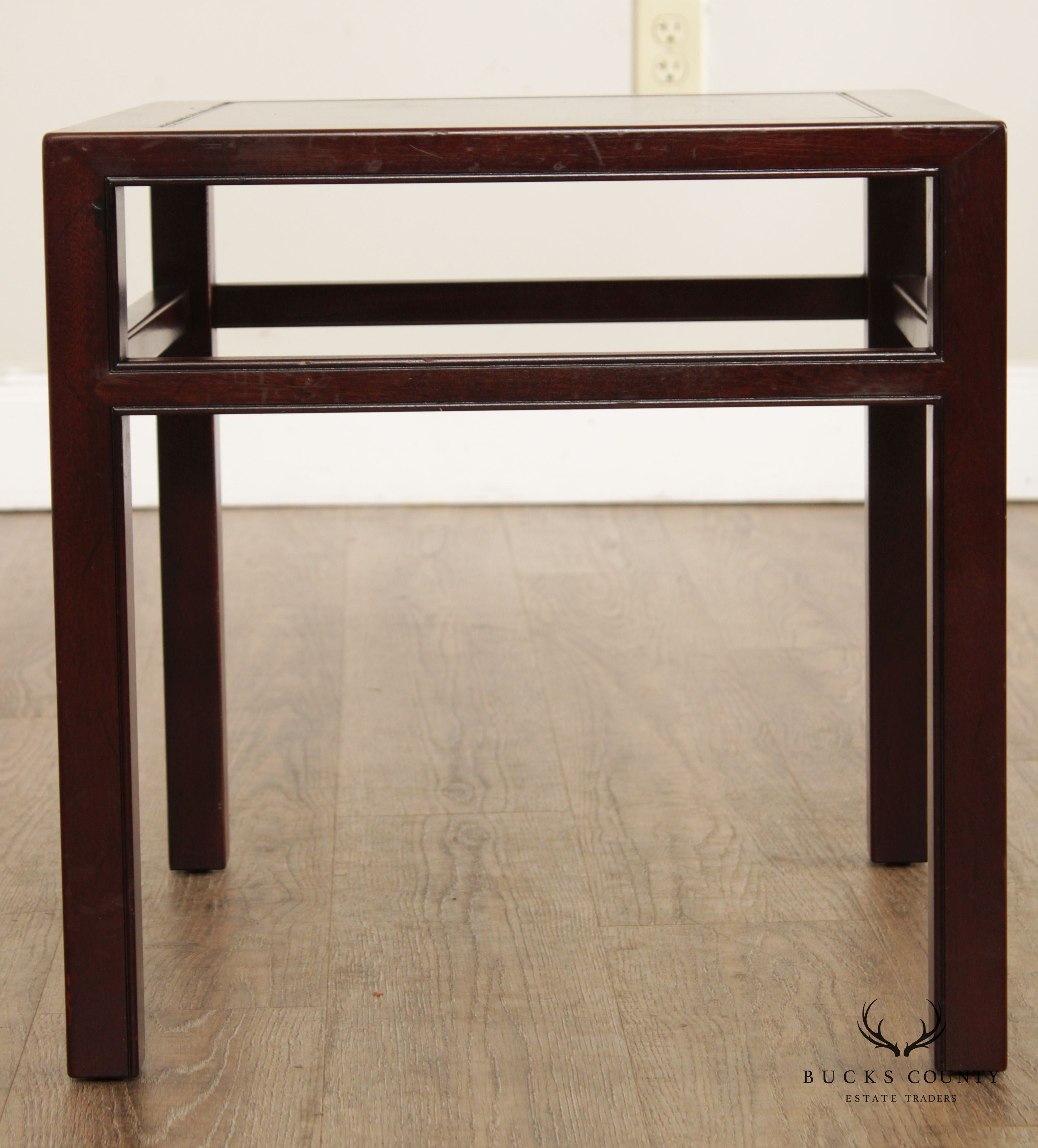 Saybolt Cleland Ming Style Square Mahogany End Table