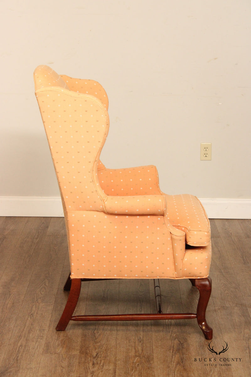 Hammary Queen Anne Style Custom Upholstered Wingback Chair