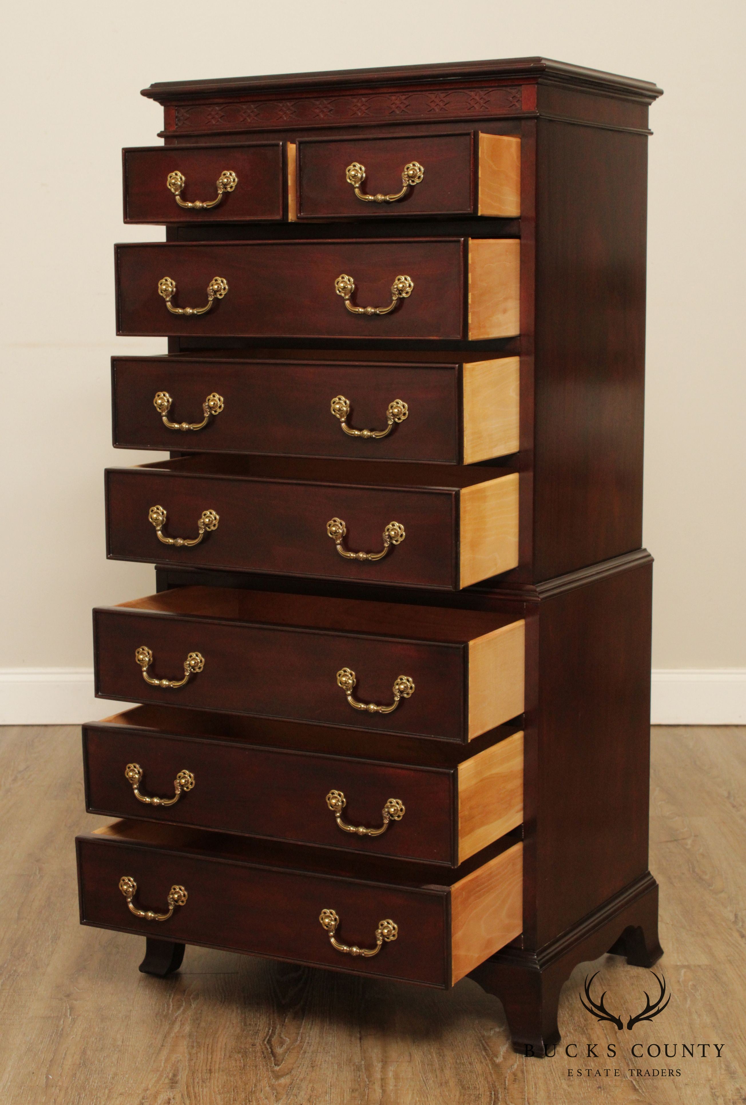 Century Chippendale Style Tall Chest of Drawers