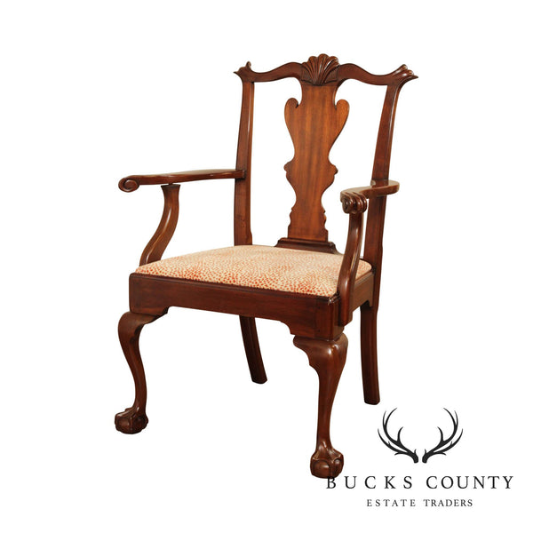 Henkel Harris Chippendale Style Mahogany Ball & Claw Armchair