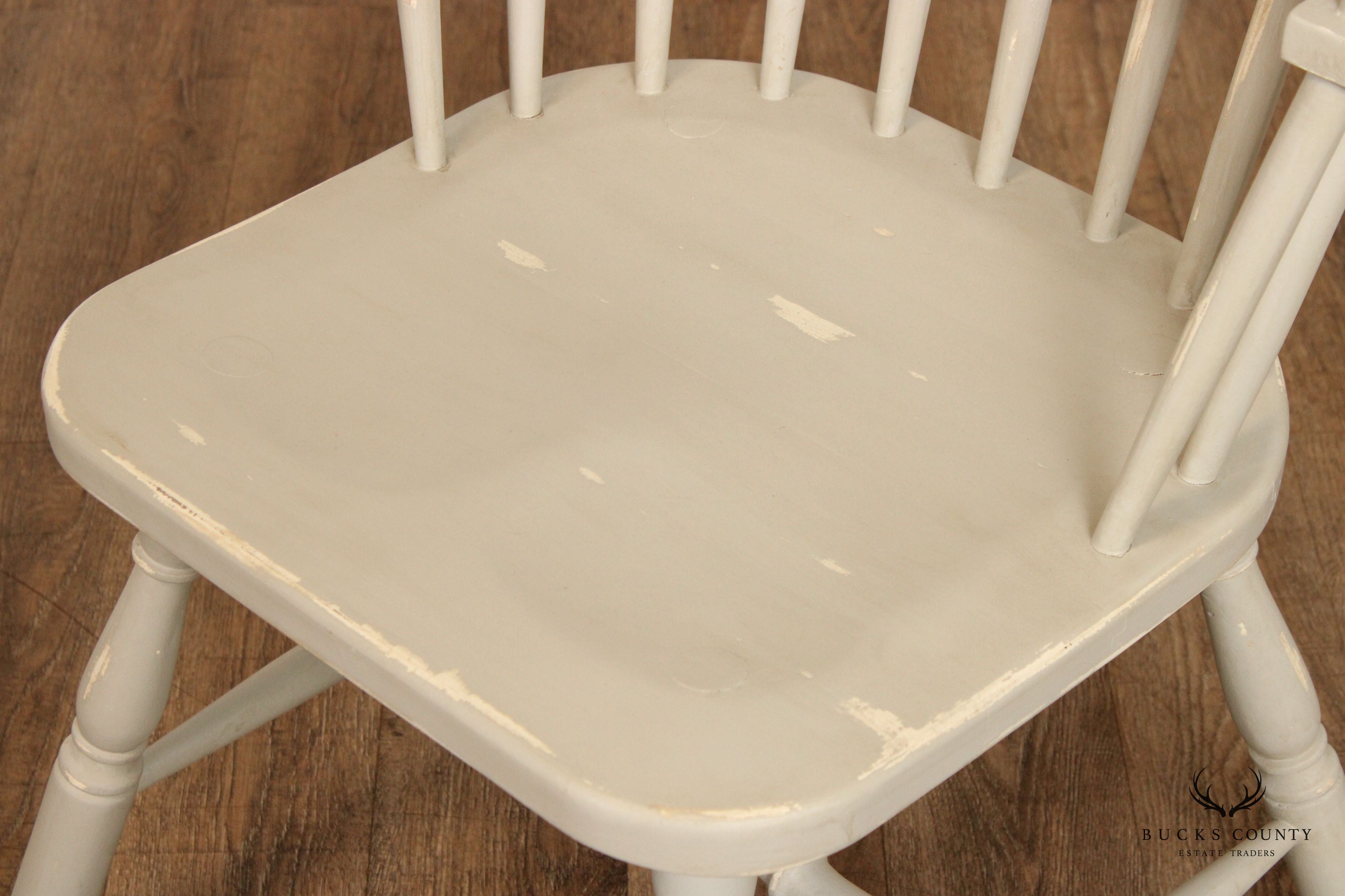 Distress Painted Set Of Four Windsor Dining Chairs