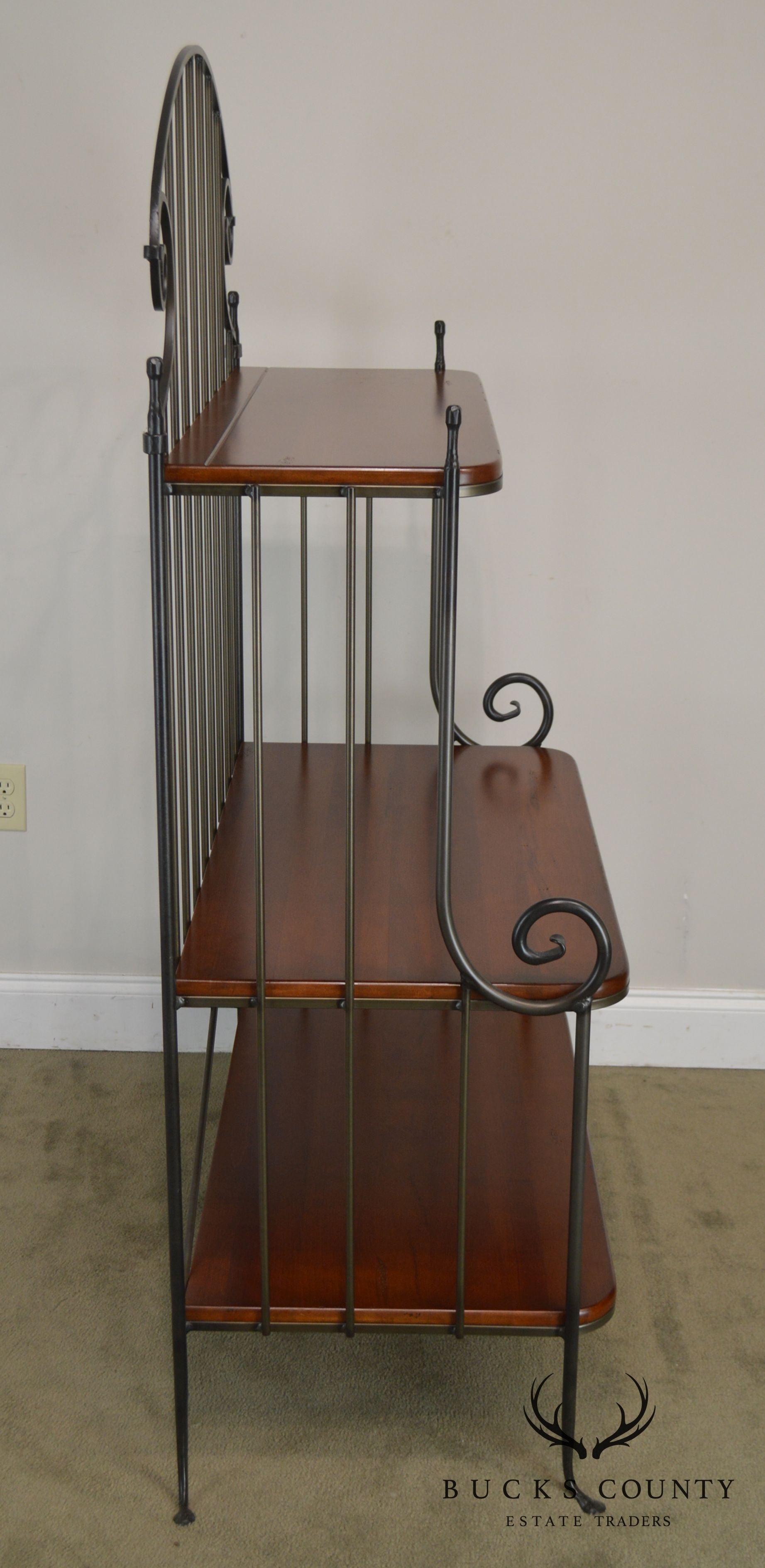 Charleston Forge Iron & Cherry Wood 3 Tier Bakers Rack