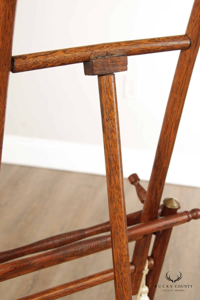 Antique Victorian Stick and Ball Oak Easel