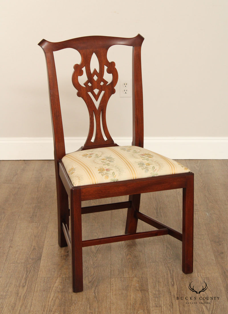 HENKEL HARRIS CHIPPENDALE STYLE SET OF 6 MAHOGANY DINING CHAIRS