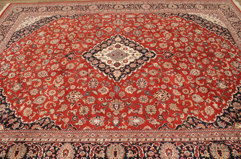 Persian Kashan Large Woven Wool Area Rug