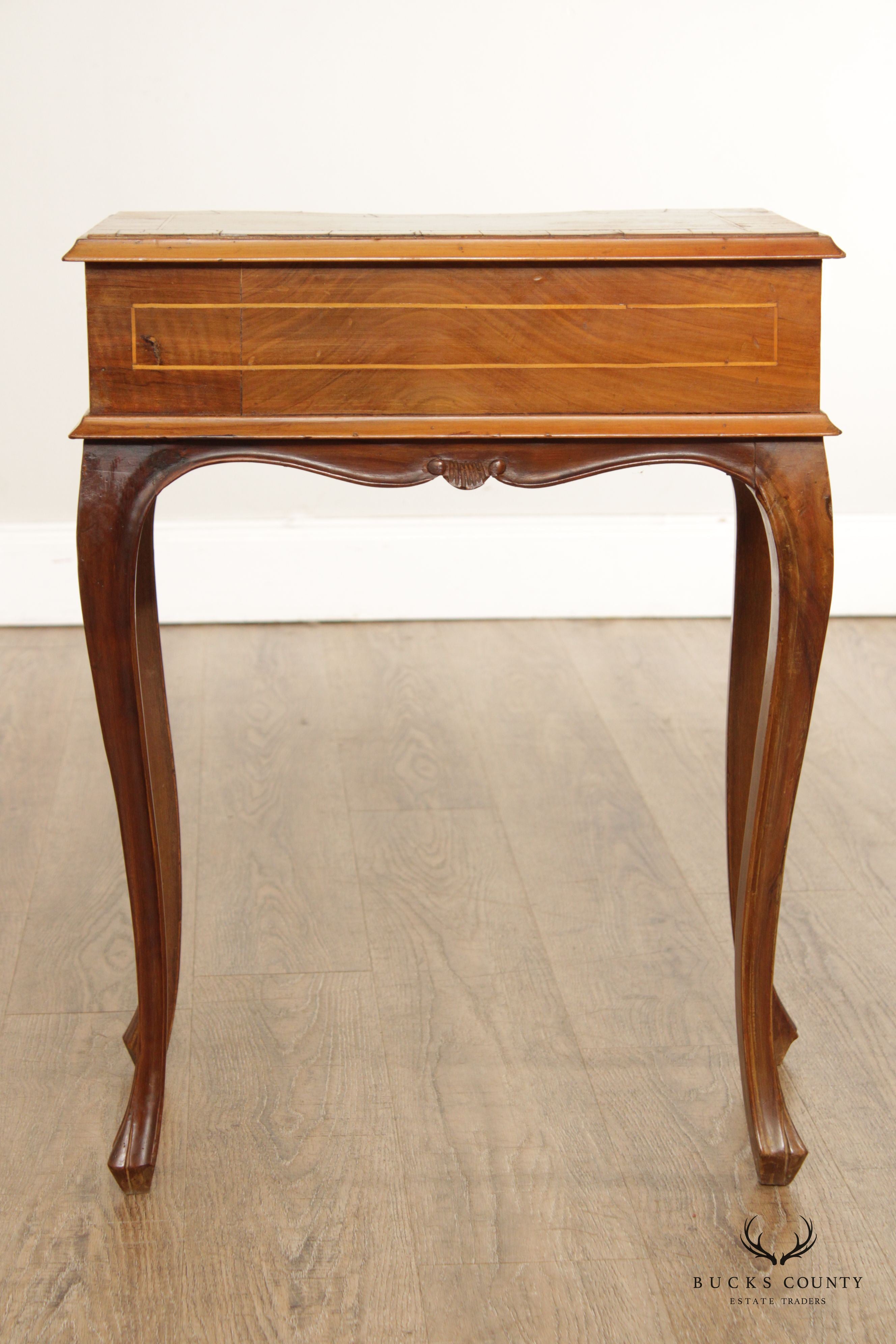 Italian Provincial Walnut Single Drawer Nightstand