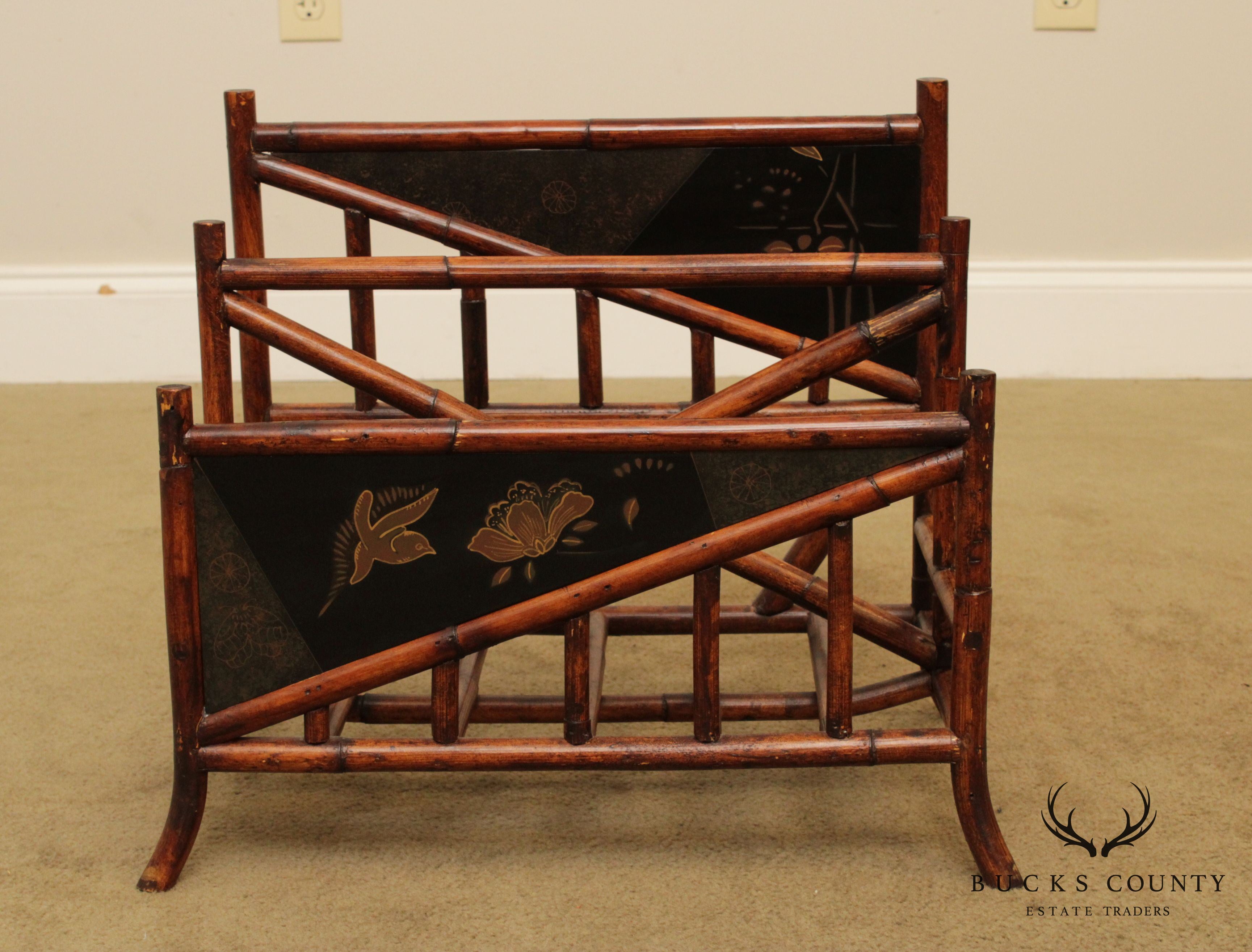 Palecek Victorian Style Bamboo Magazine Rack