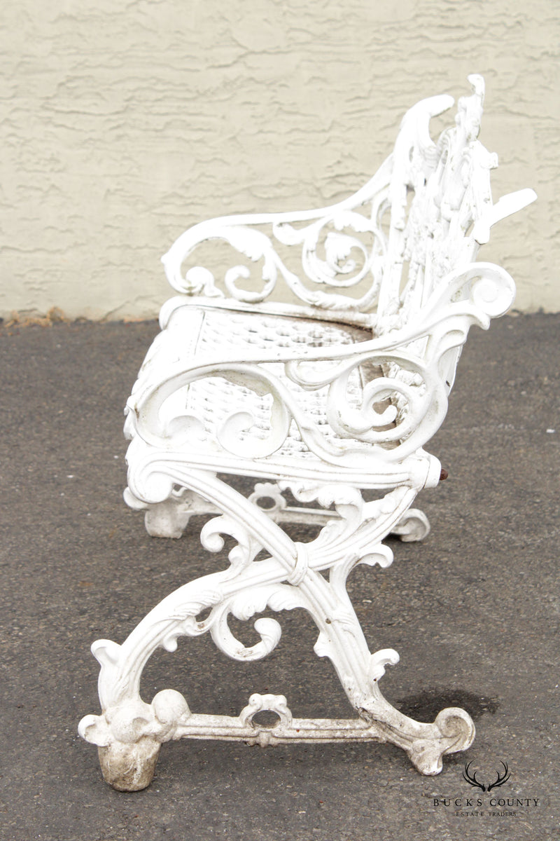 Victorian Style Quality Pair Cast Aluminum Garden Benches