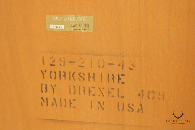 Drexel Yorkshire Rectangular Yew Wood Wall Mirror