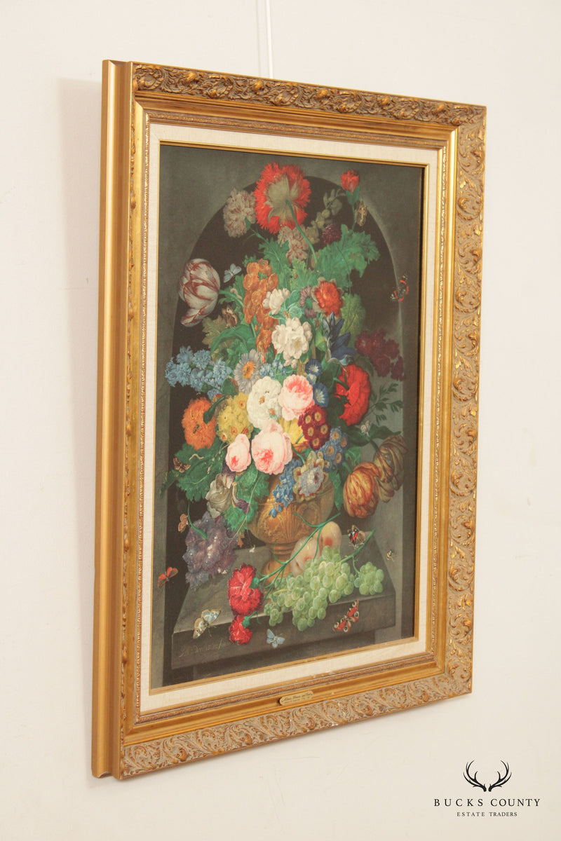 Old Master 'Alcove Flowers and Fruit' Fine Art Canvas Print, After Johann B. Drechsler