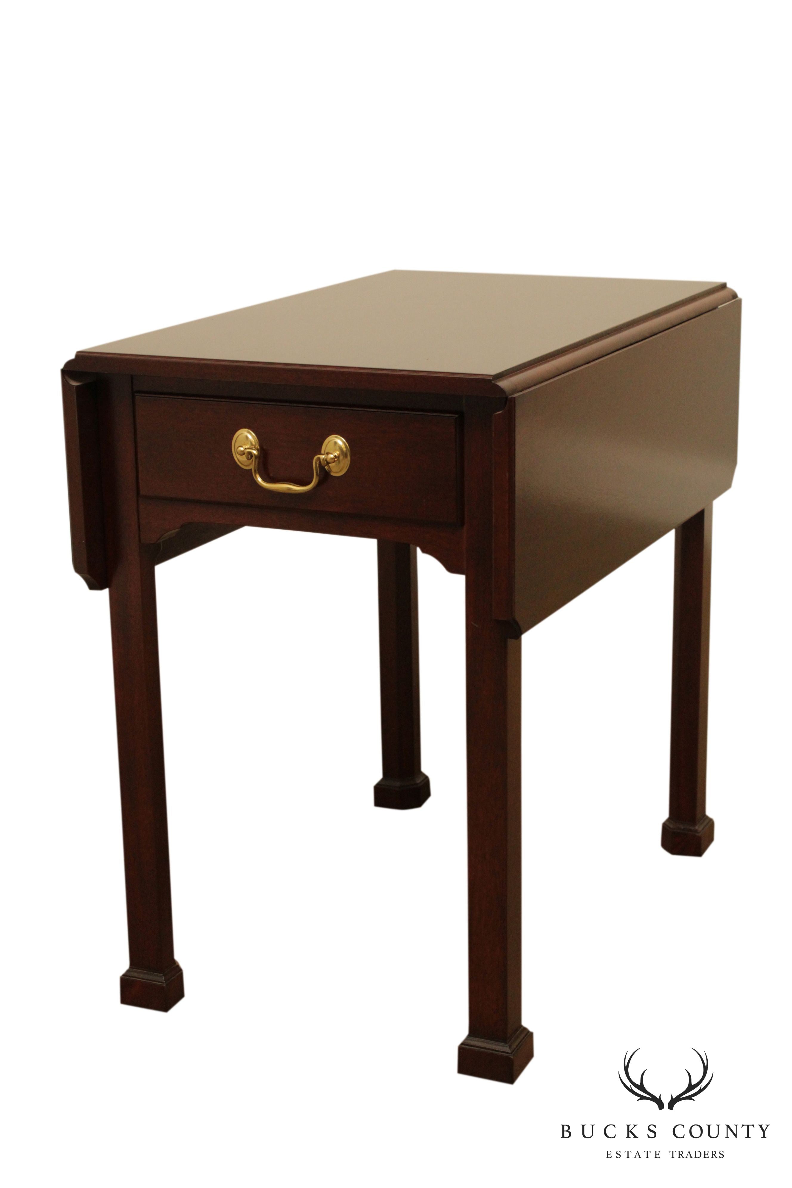 Custom Quality Chippendale Style Drop Leaf Pembroke Table