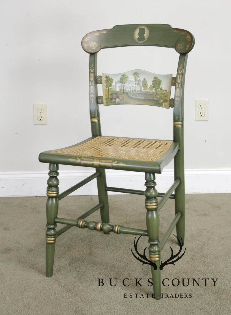 Hitchcock Green Painted "Andrew Jackson's Hermitage" Cane Seat Side Chair (B)