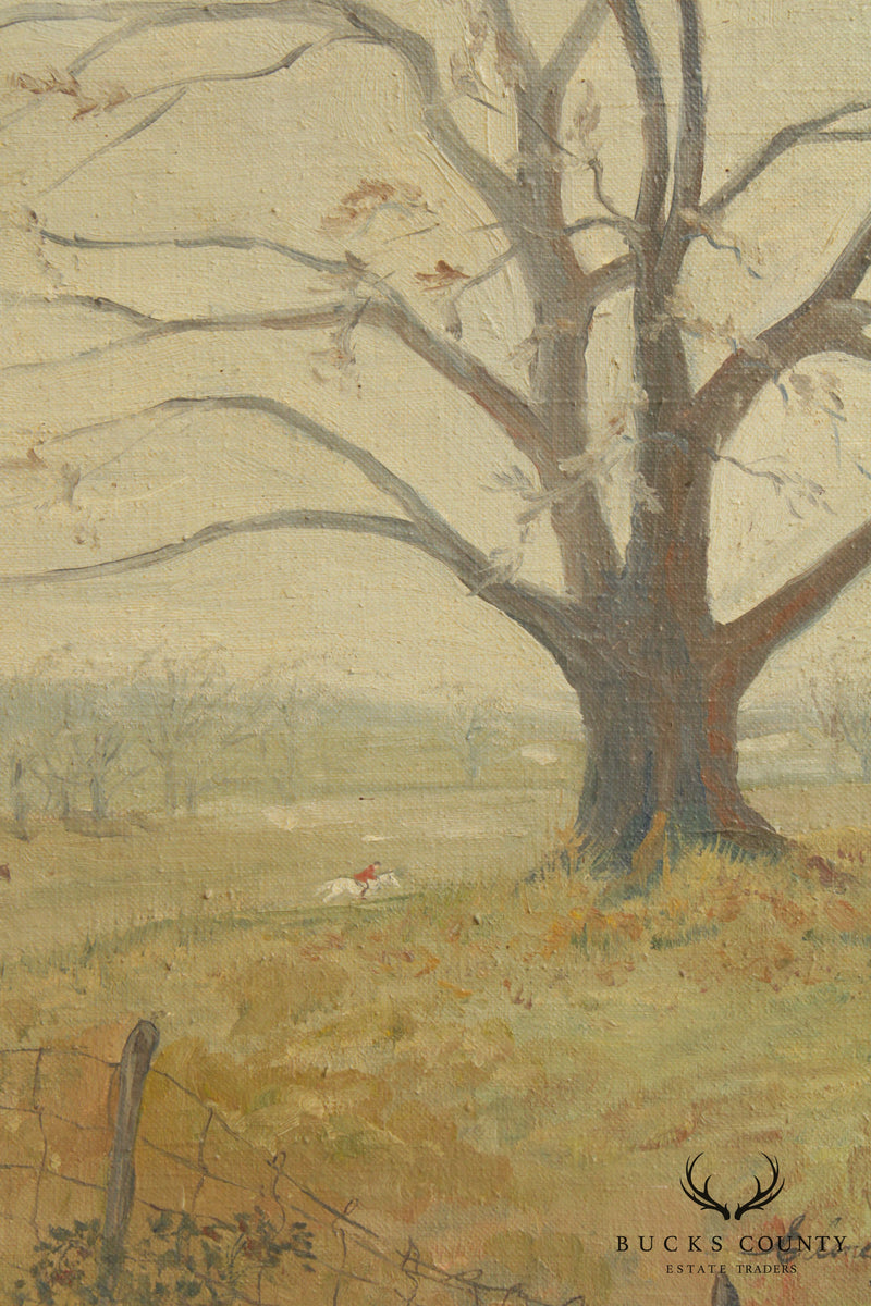 Erlene J. Nelson Vintage Pasture Landscape Painting