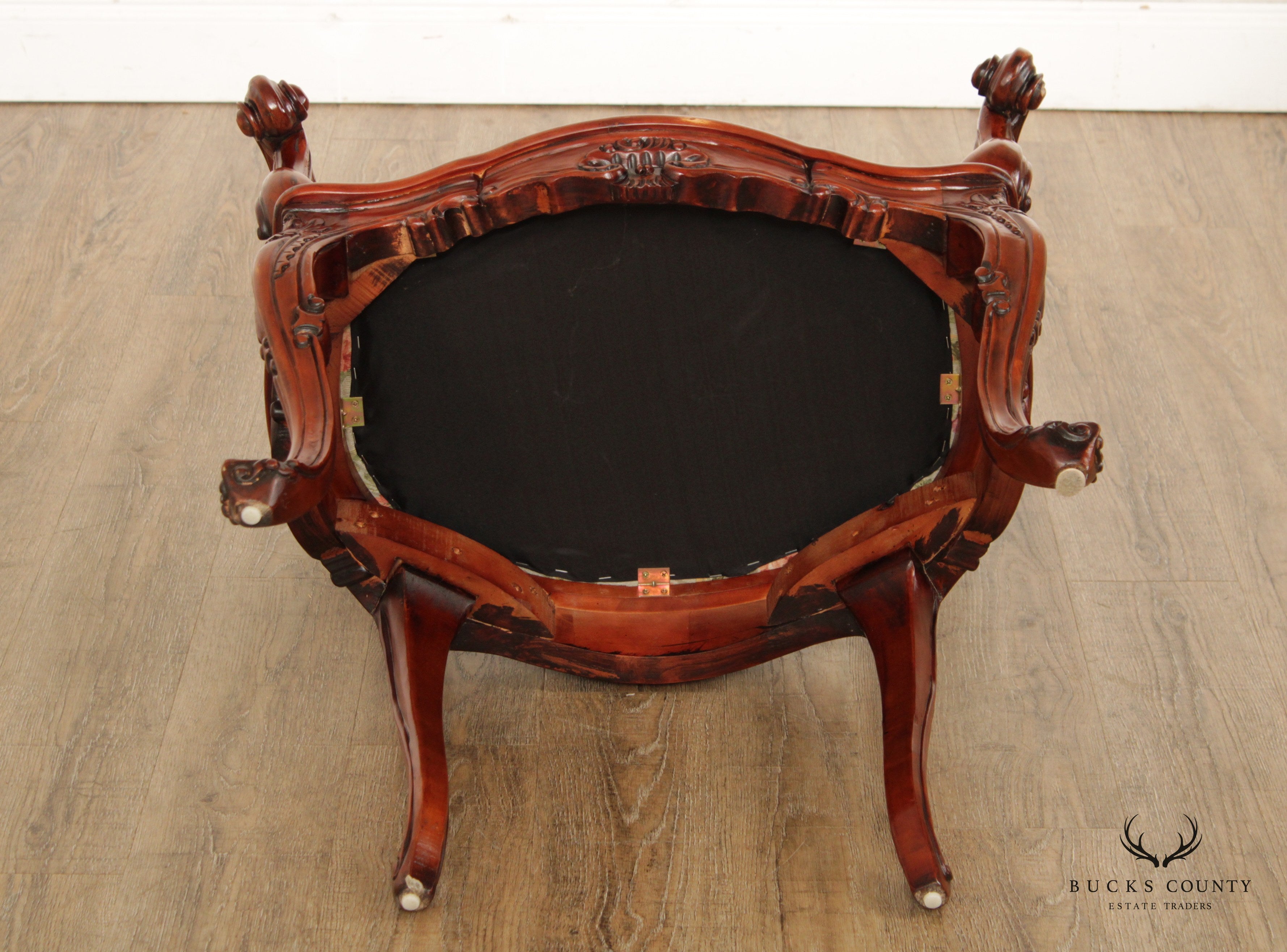 Italian Rococo Style Carved Frame Armchair