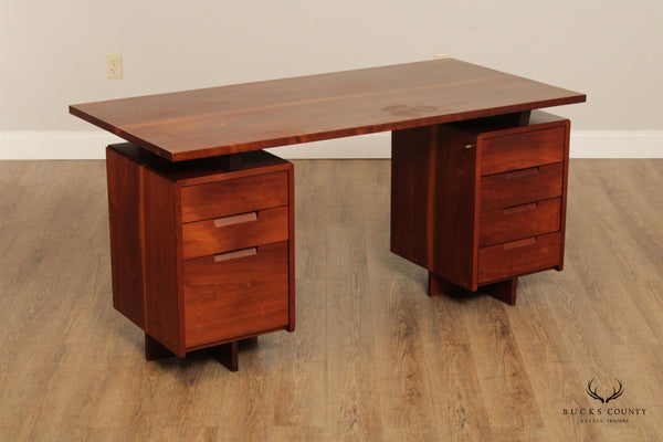 George Nakashima Studio Walnut Double Pedestal Desk