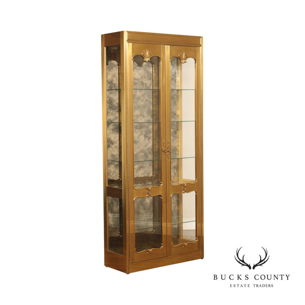 Mastercraft Hollywood Regency Glass and Brass Display Cabinet