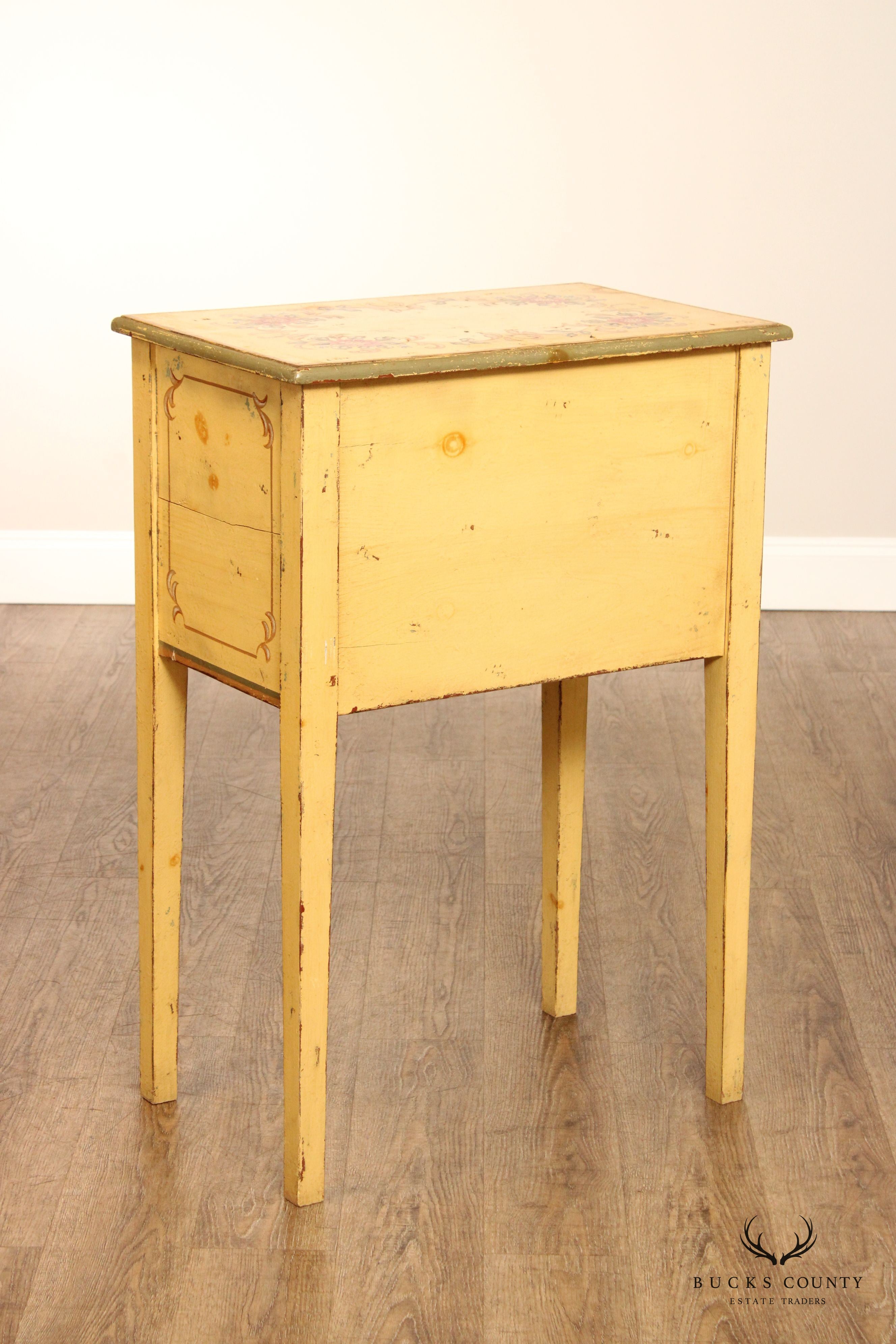 Eddy West Pair of Farmhouse Painted Pine Nightstands