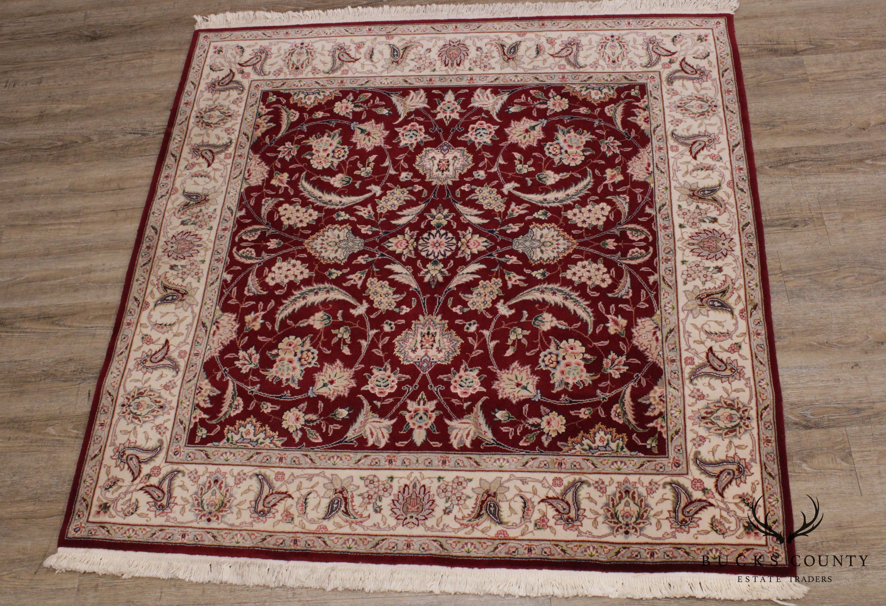 High Quality Red & Ivory Square Persian Room Size Rug