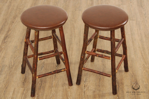 Old Hickory Pair Rustic Bar Stools
