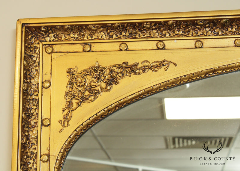 Antique French 19th Century Monumental Louis XVI Style Gilt Mirror (B)