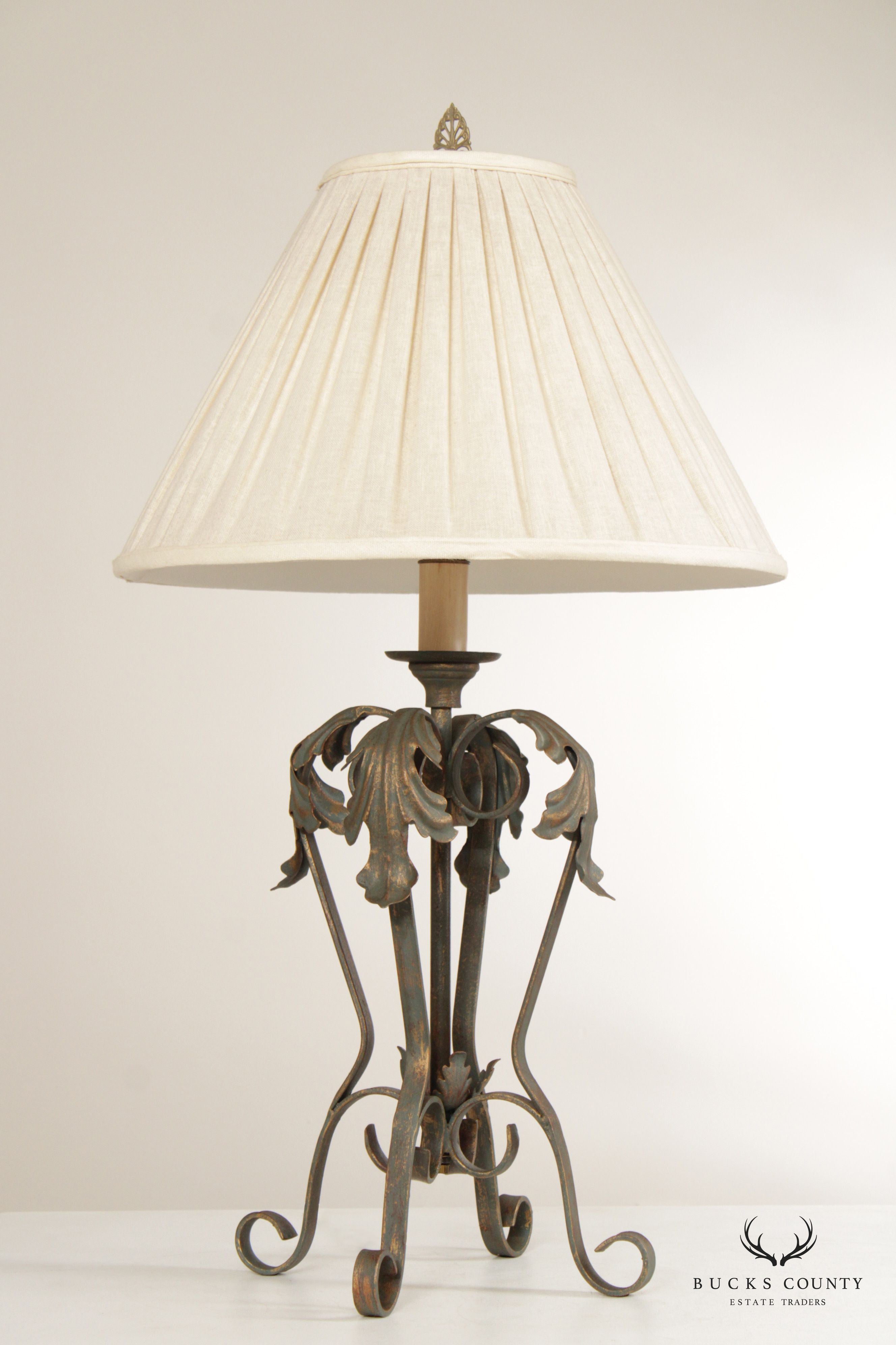 Ethan Allen Wrought Iron Table Lamp with Shade