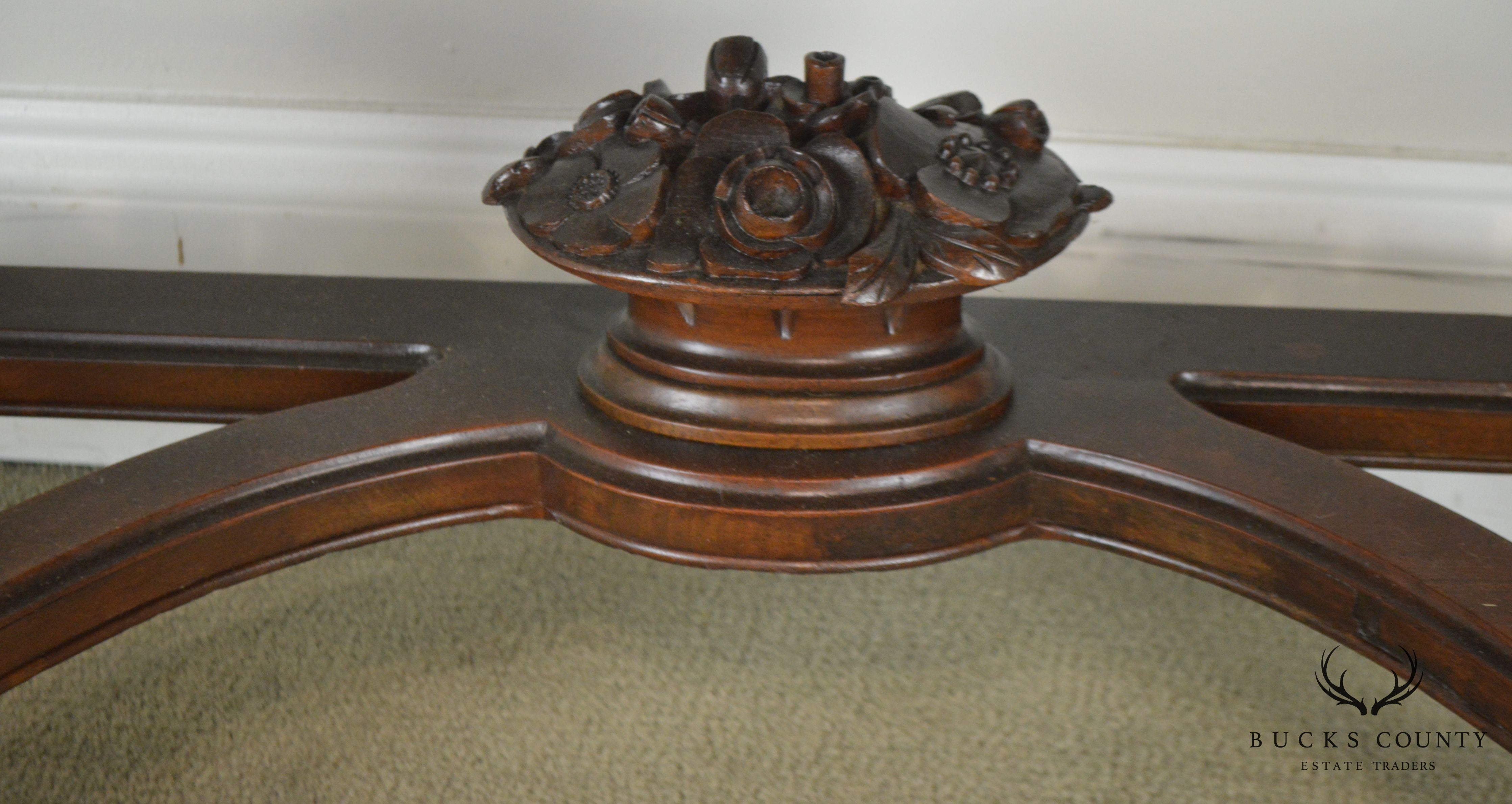 Renaissance Revival 1920's Carved Walnut Bar China Cabinet with Iron Doors