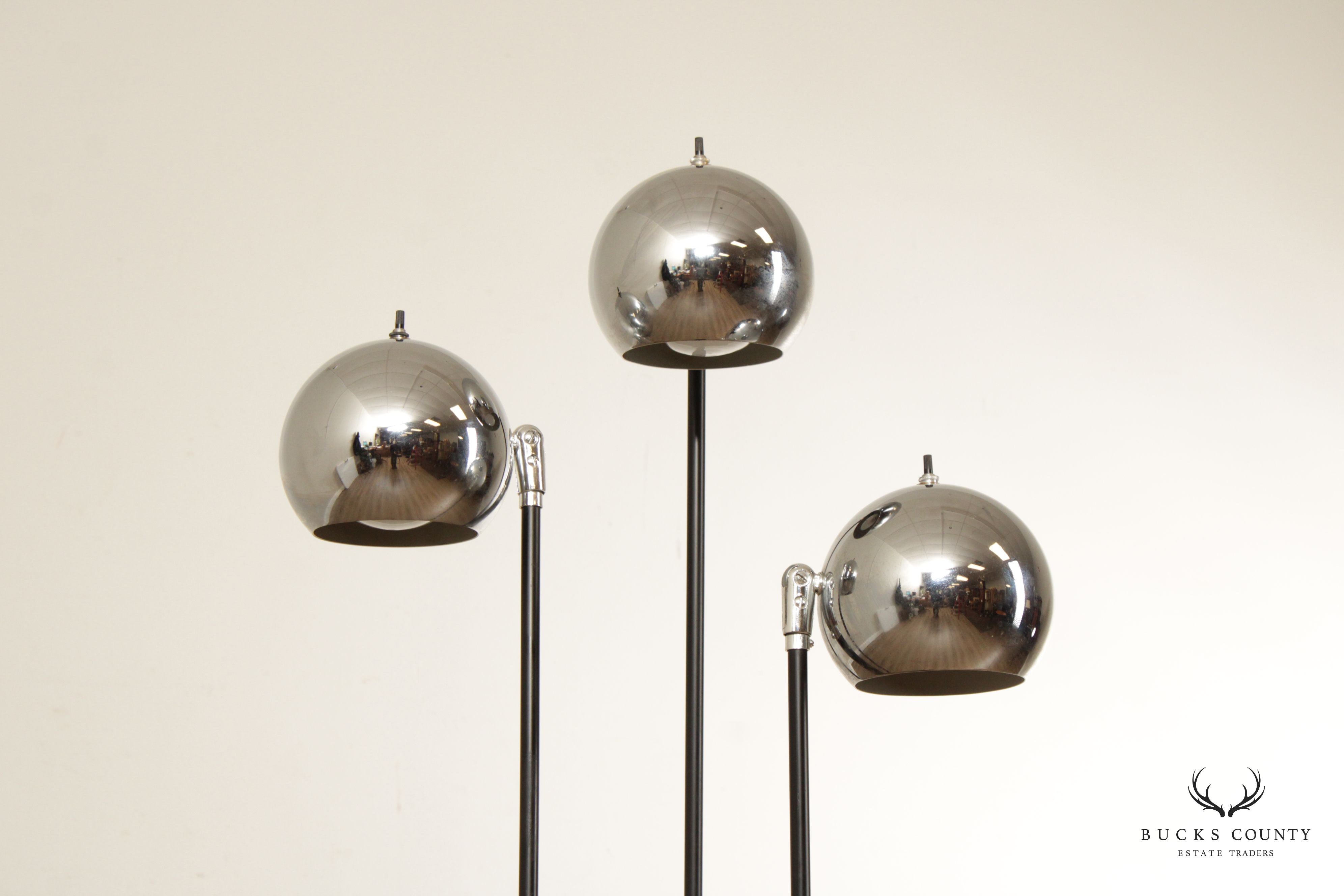 Mid Century Modern Chrome Ball Floor Lamp