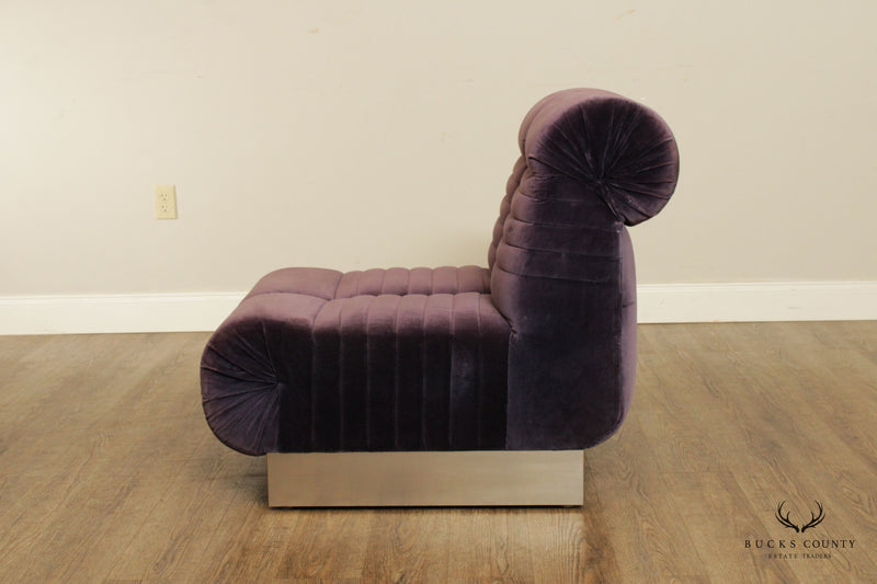 Edward Axel Roffman 1970s Modern Pair Slipper Lounge Chairs