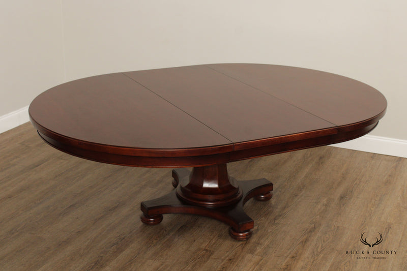 Maitland Smith Regency Style 60 inch Round Mahogany Expandable Dining Table