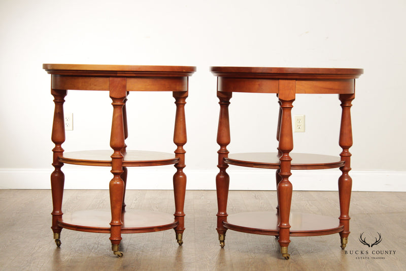 Harden Pair Cherry Three-Tier End Tables