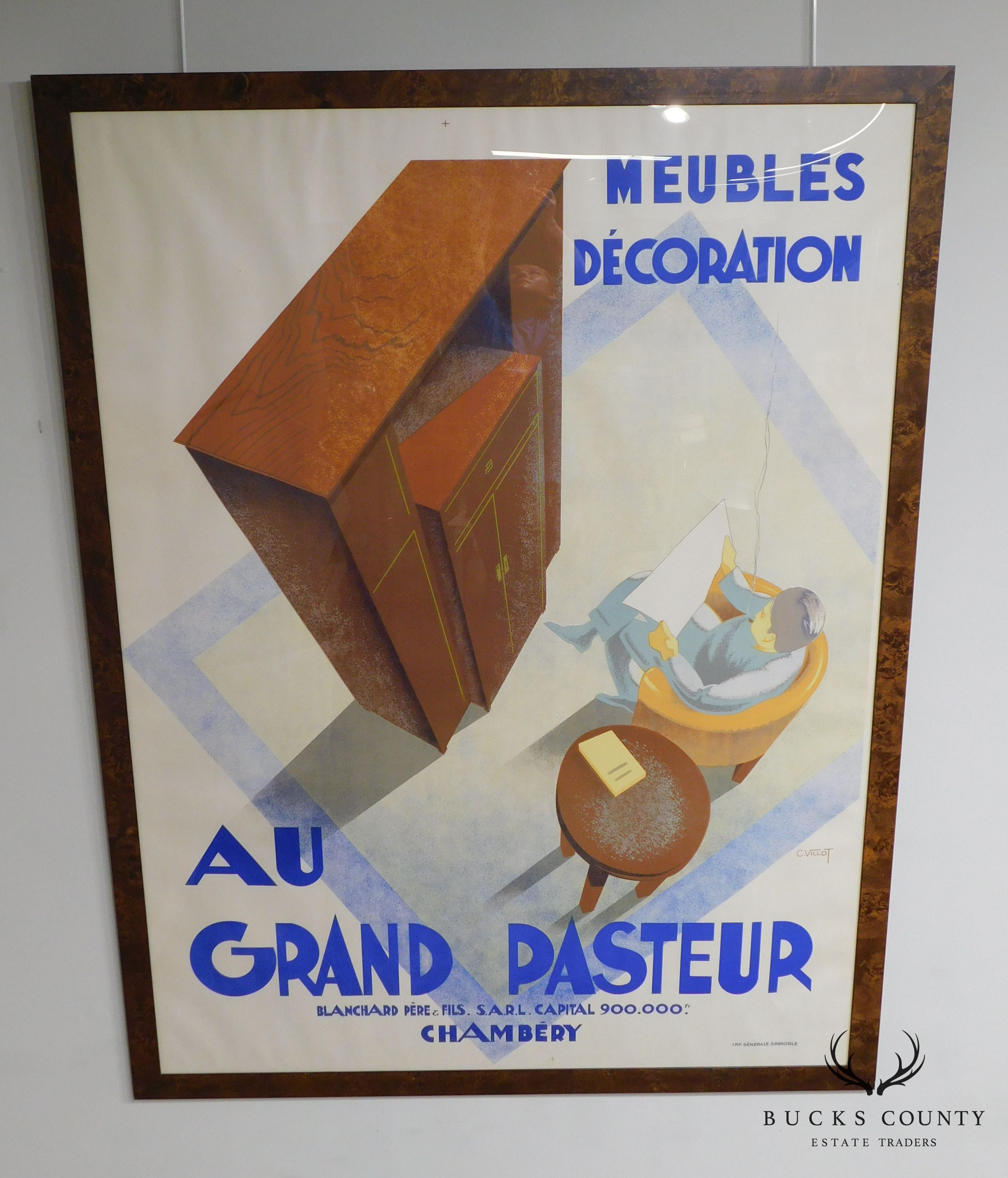 C. Villot "Au Grand Pasteur Neubles Decoration Chamberg" Giclee Poster