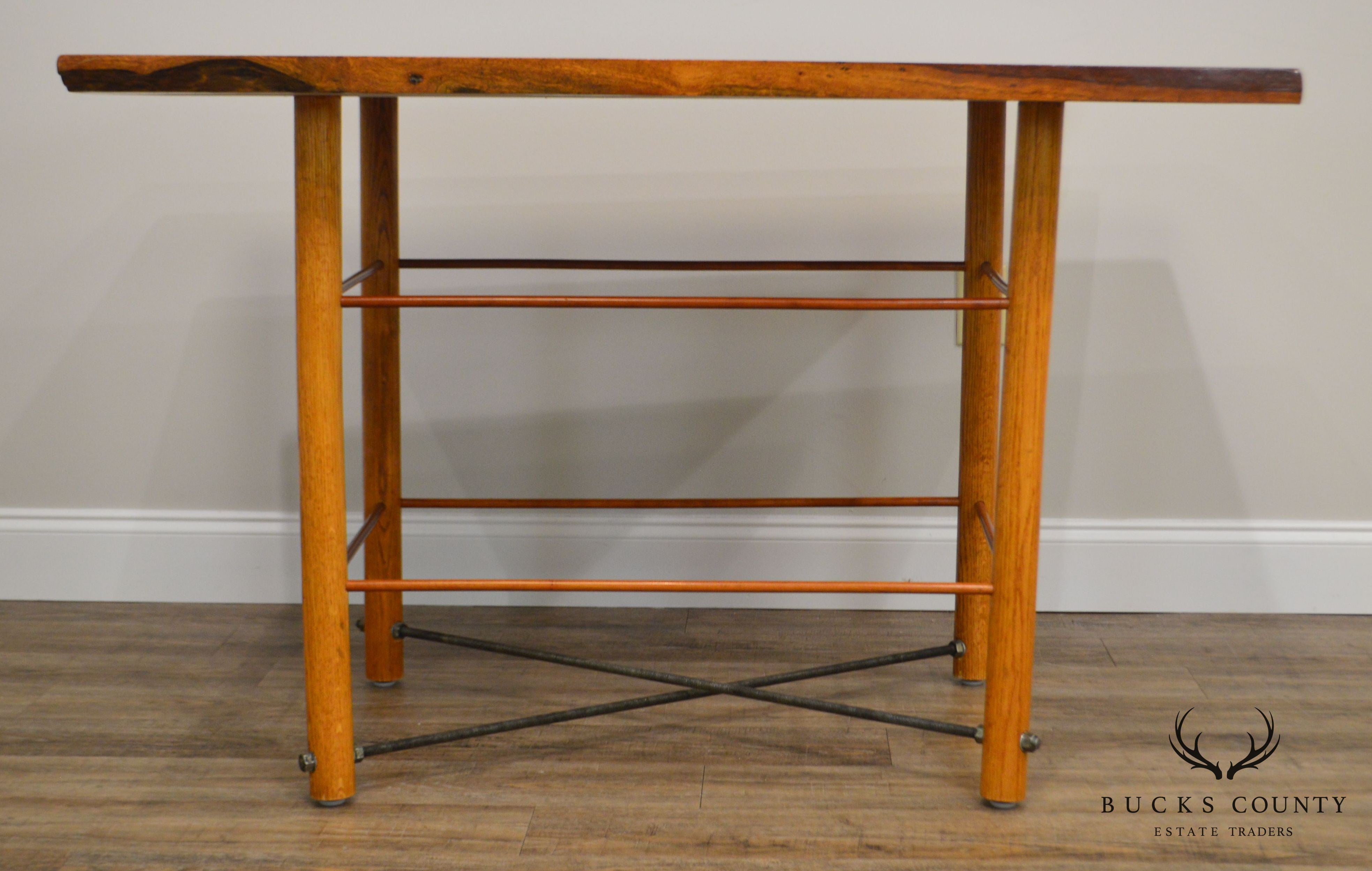 Exotic Rosewood top Studio Crafted Table with Bowtie and Cross