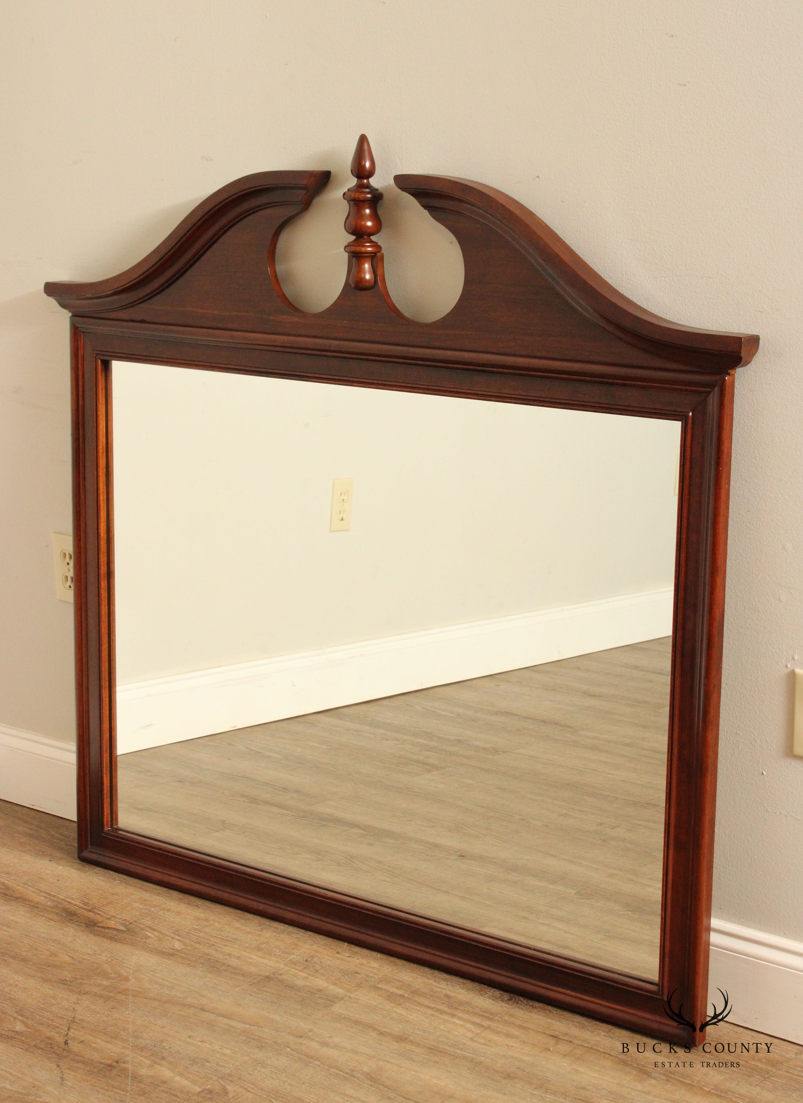 Crescent Chippendale Style Cherry Dresser Mirror