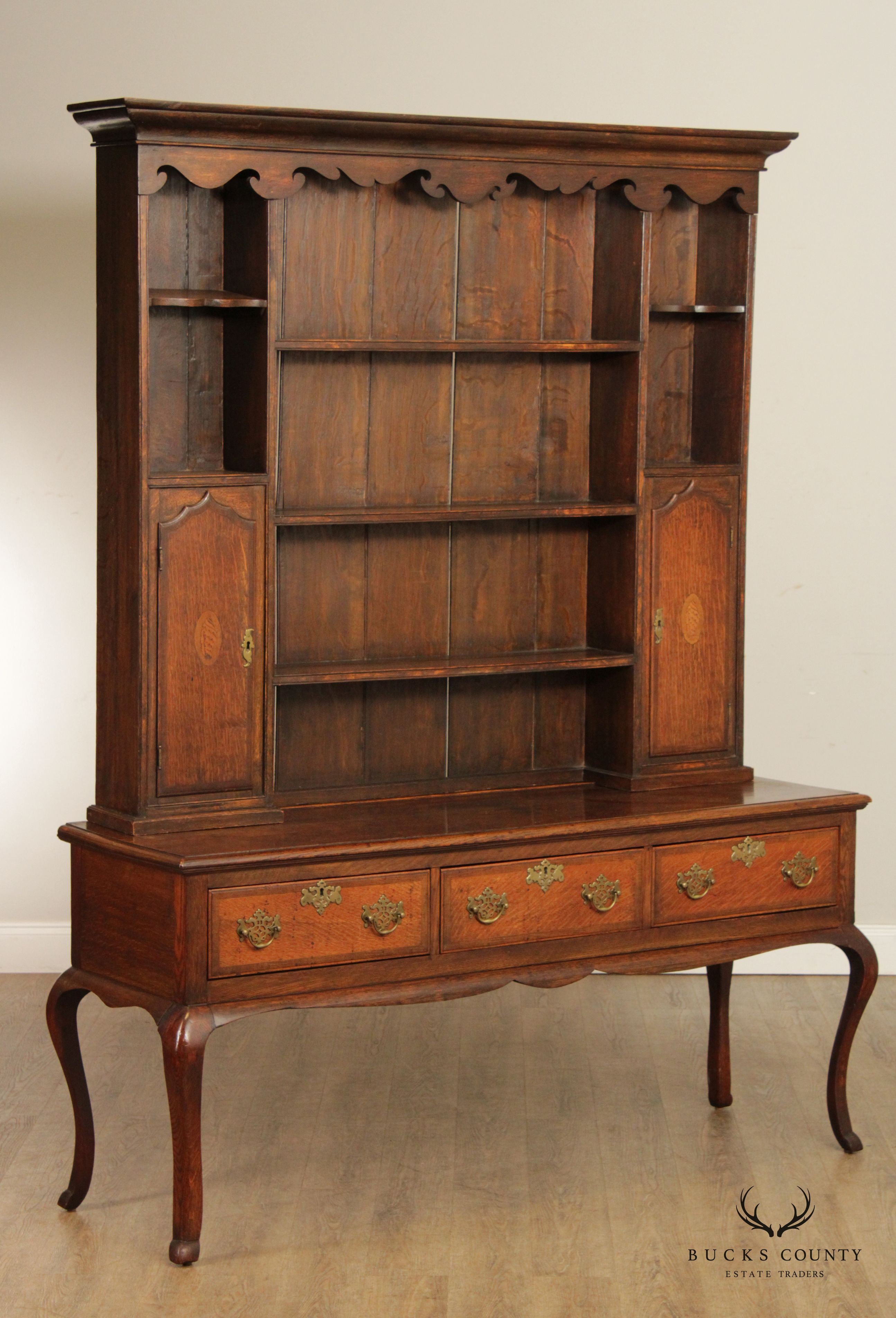 Antique English Oak Queen Anne Welsh Dresser