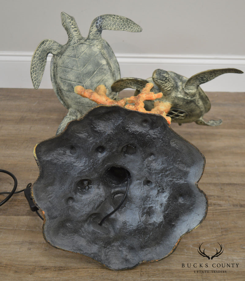 Sea Turtle Sculpture Cast Aluminum with Bluetooth Speaker