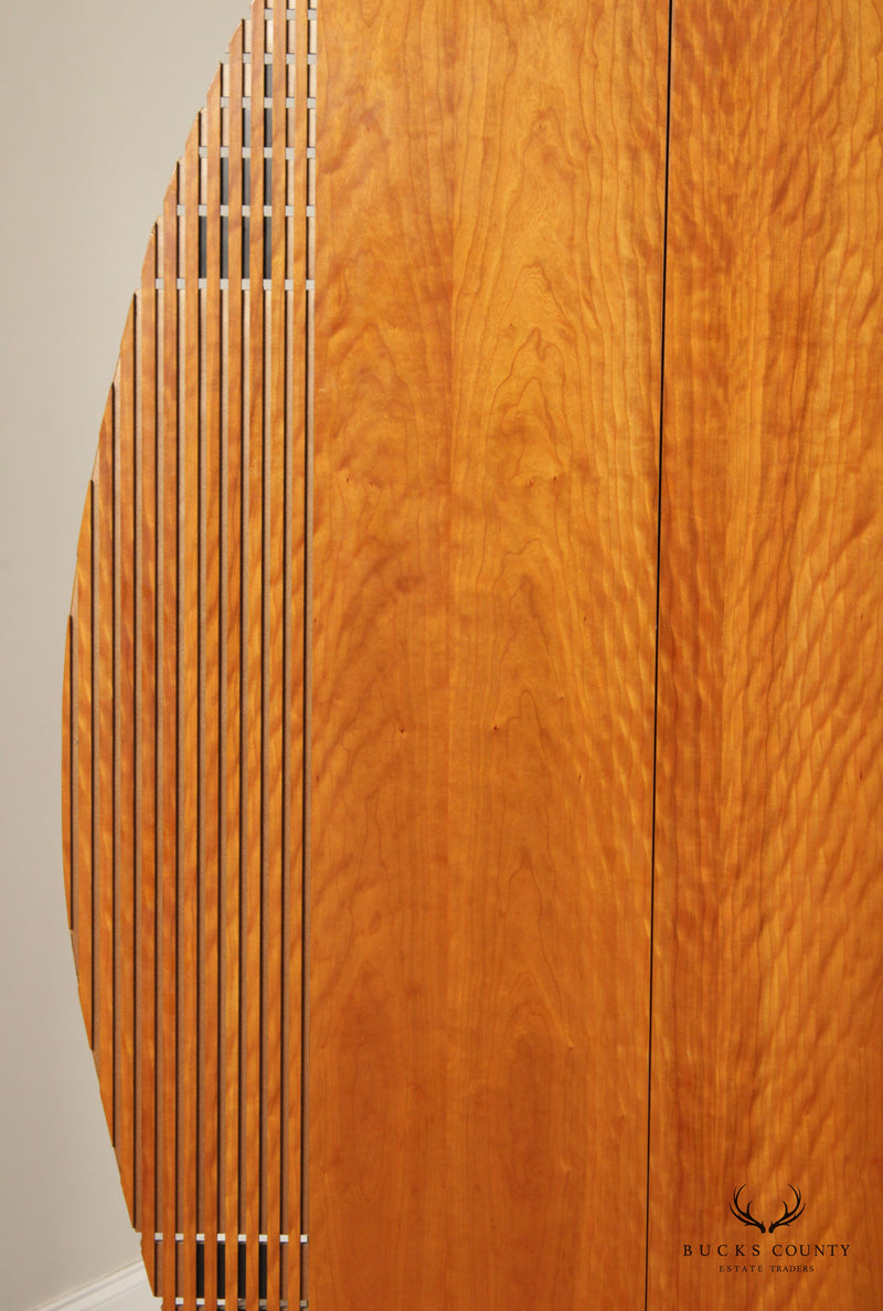 Modernist Sculptural Fruitwood Two Door Cabinet Armoire
