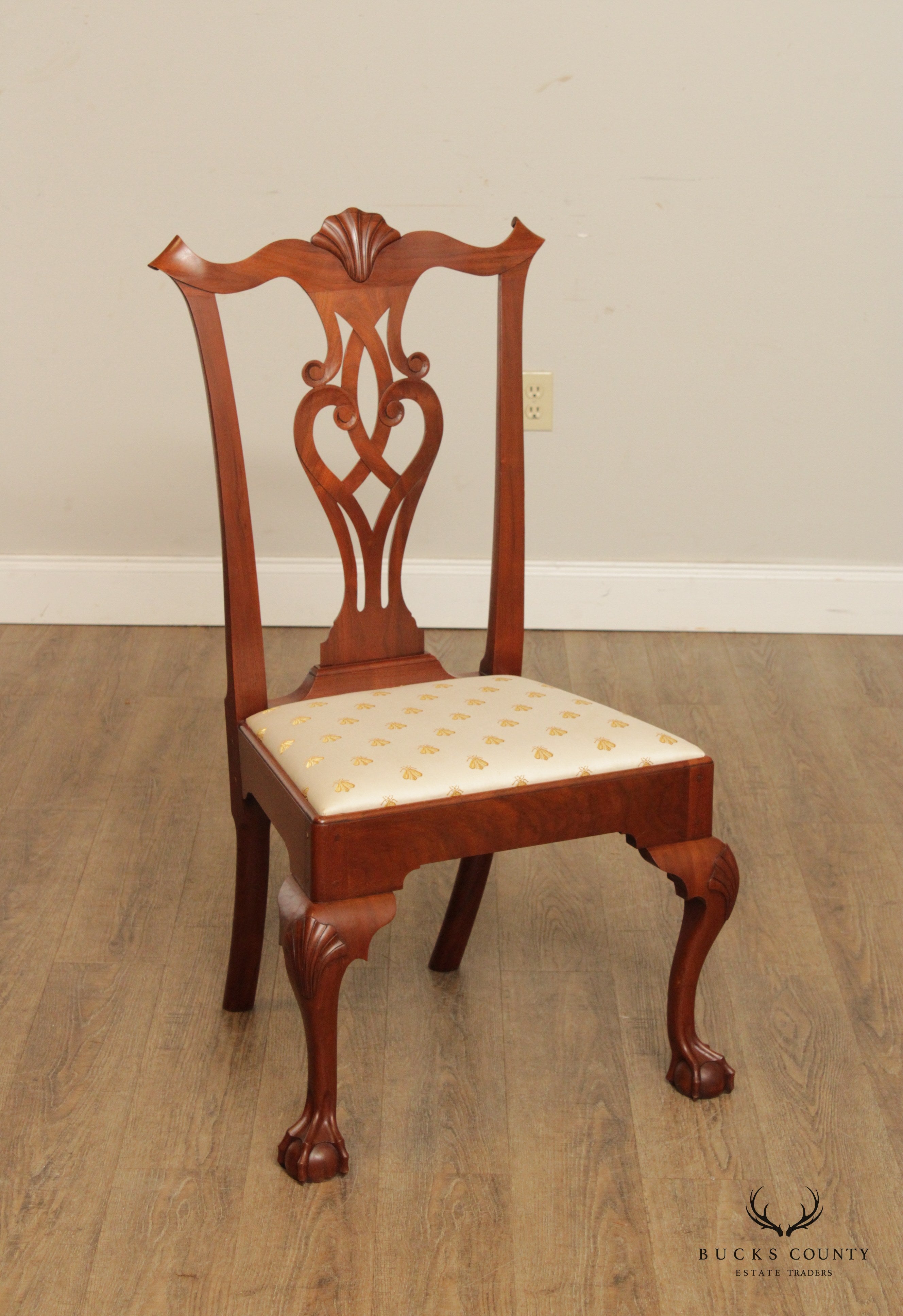 Irion Company Chippendale Style Custom Crafted Pair of Mahogany Side Dining Chairs